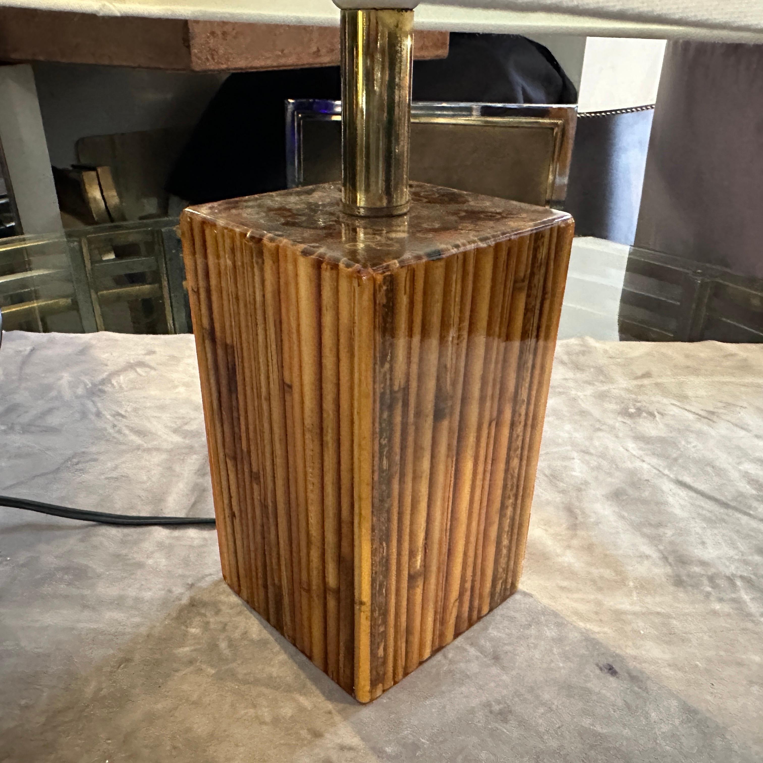 Lampe de bureau italienne Riccardo Marzi en résine de bambou, mi-siècle moderne, années 1960 en vente 3