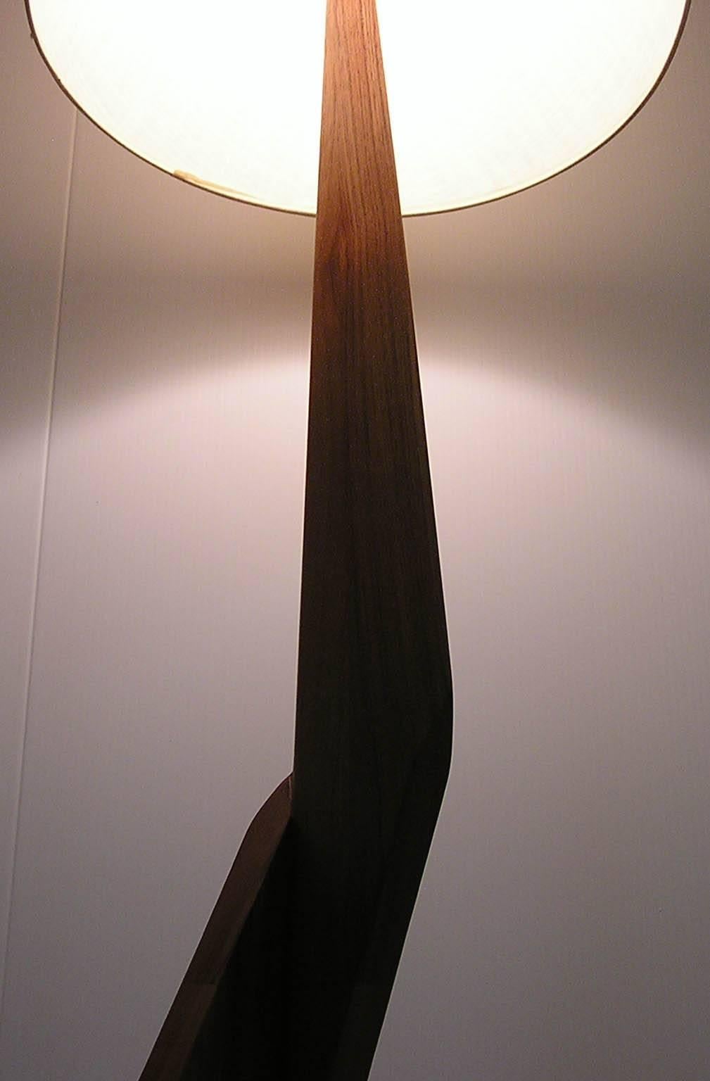 1960s Mid-Century Modern Sculpted Teak Zig Zag Floor Lamps, Denmark 1
