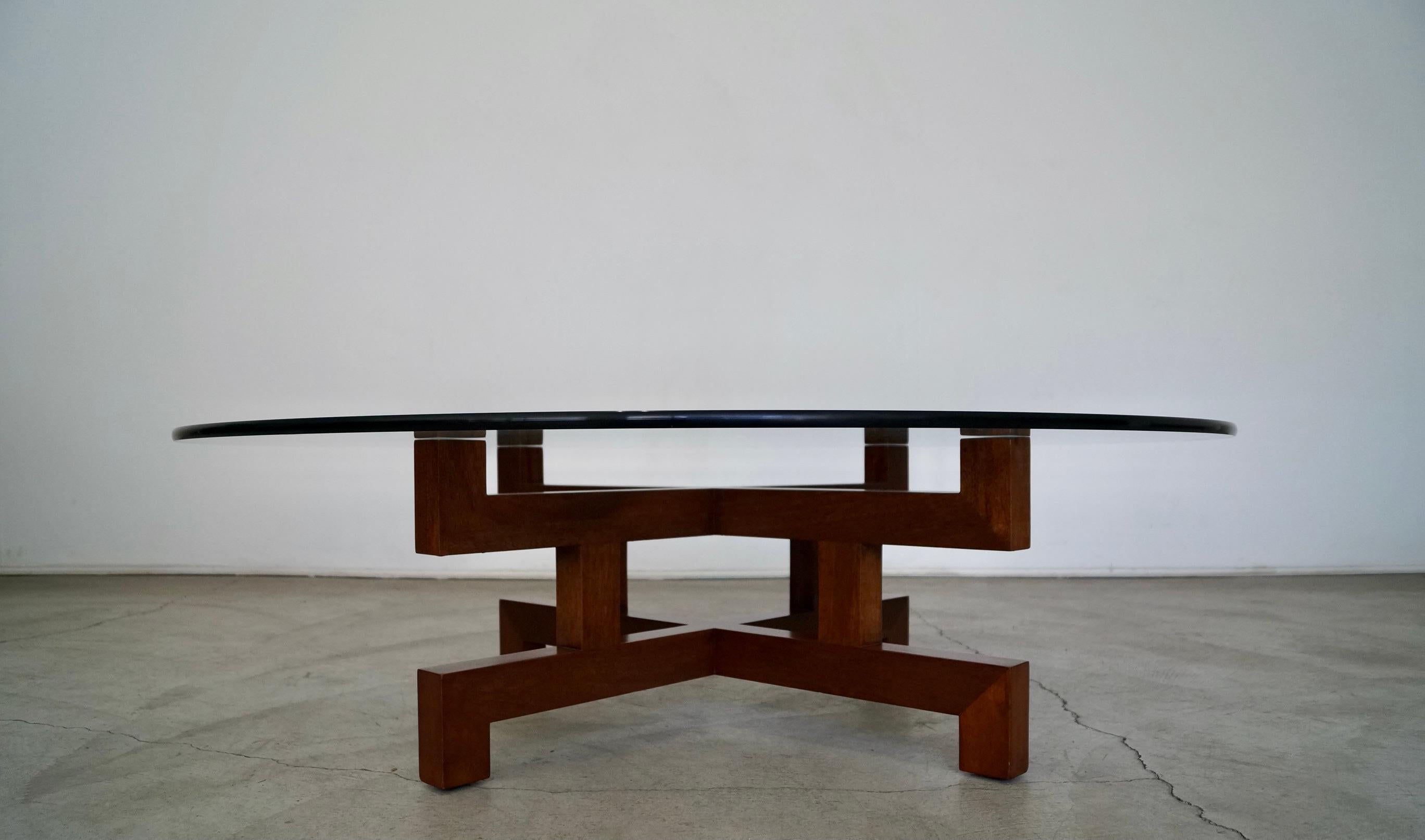 North American 1960's Mid-Century Modern Sculptural Coffee Table For Sale