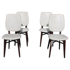 1960's Mid Century Modern Set of 4 French Modern Dining Chairs (Ensemble de 4 chaises de salle à manger modernes françaises)