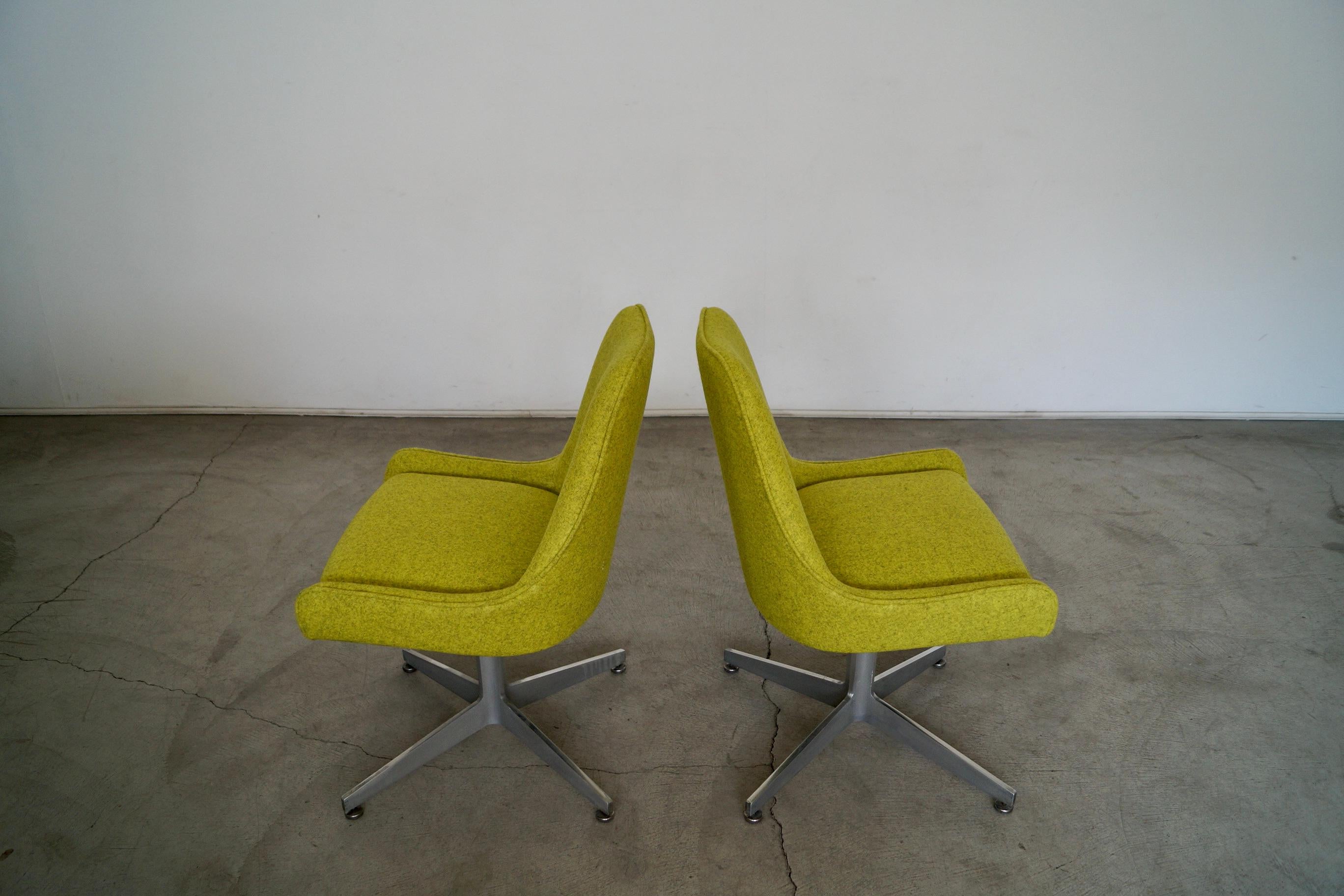 Fabric 1960's Mid-Century Modern Side Chairs, a Pair For Sale