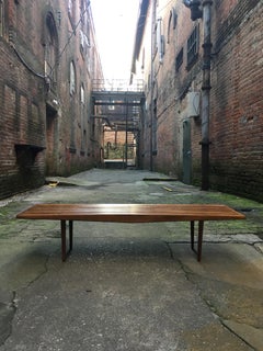 1960s Mid-Century Modern Slat Bench