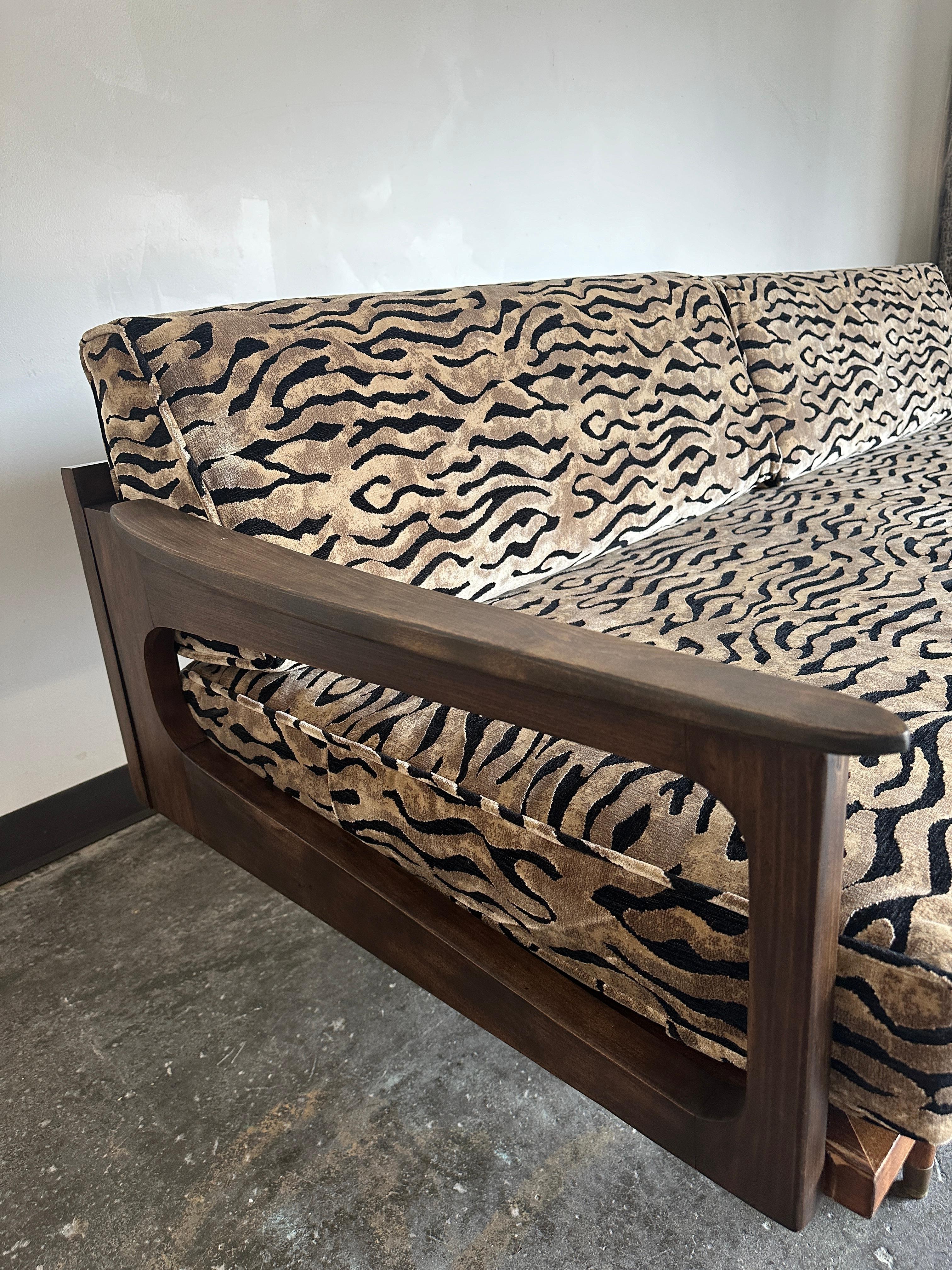 Mid-Century Modern 1960s Mid Century Modern Sofa with Wood Frame