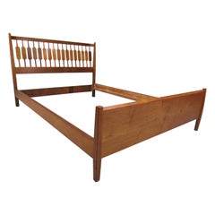 1960s beds 1960s Mid-Century Modern Solid Walnut Full Double Bed by Kipp Stewart for Drexel