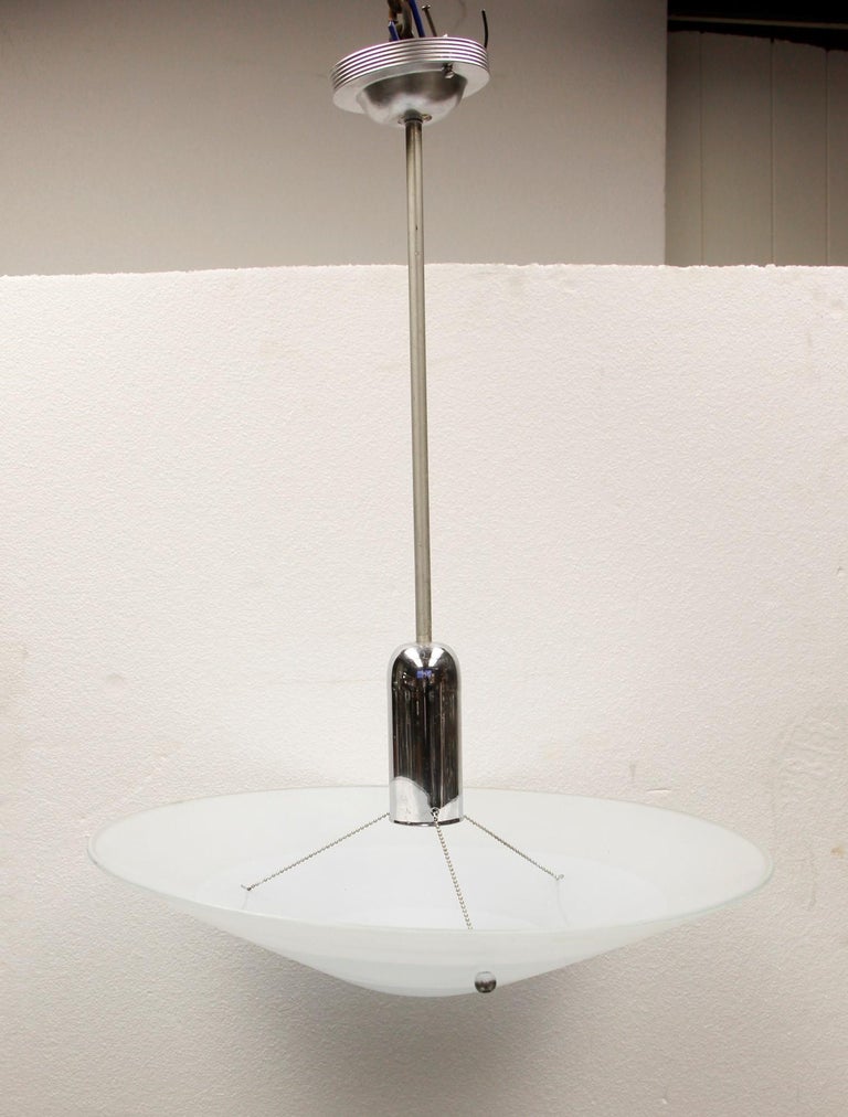 Mid-Century Modern Space Age Blue Dish Saucer Light For Sale at