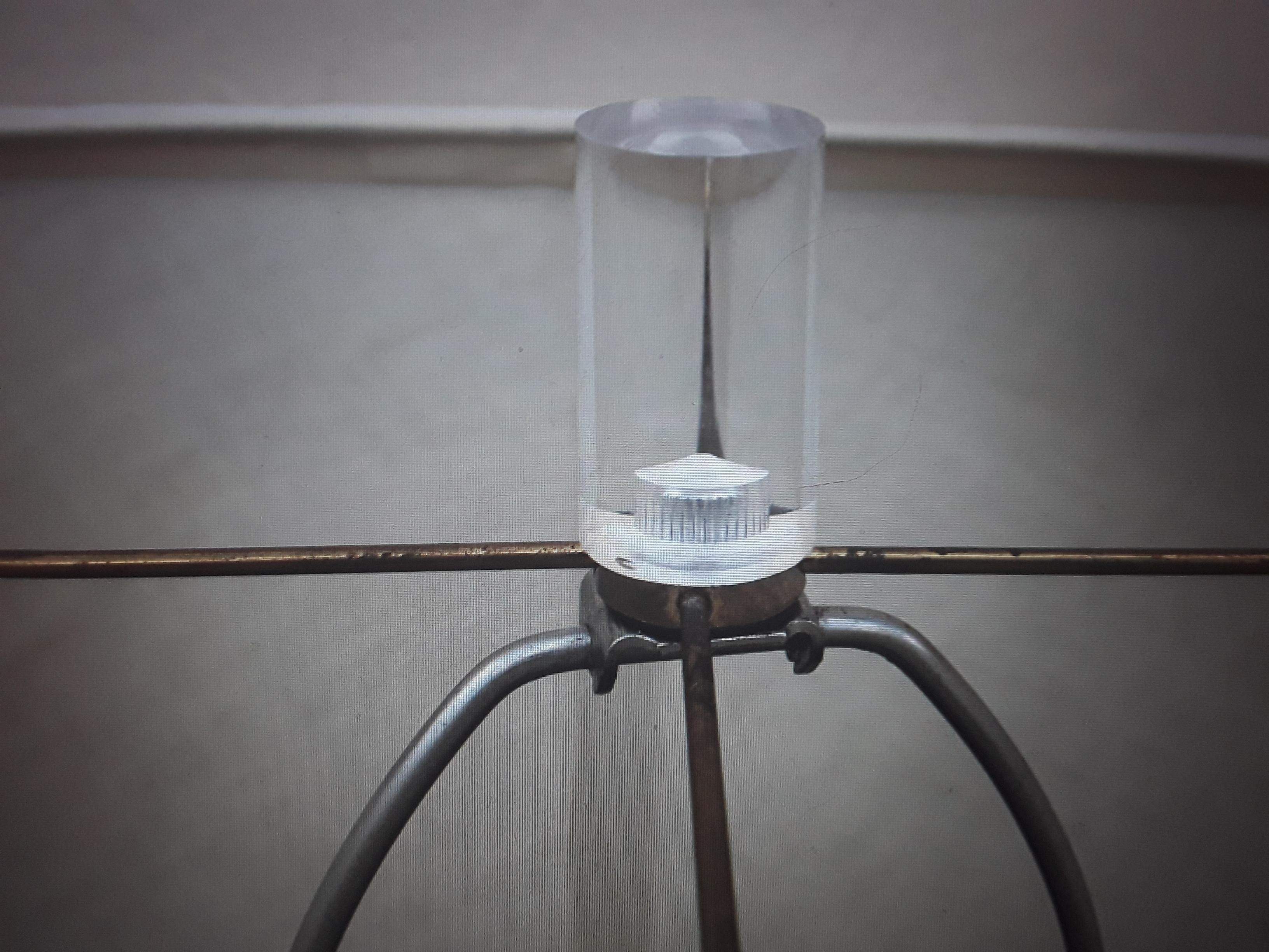 1960's Mid Century Modern Stacked Lucite Table Lamp with Shade - High Quality For Sale 6