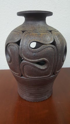 Escultura de mesa de gres moderno de mediados de siglo de 1960