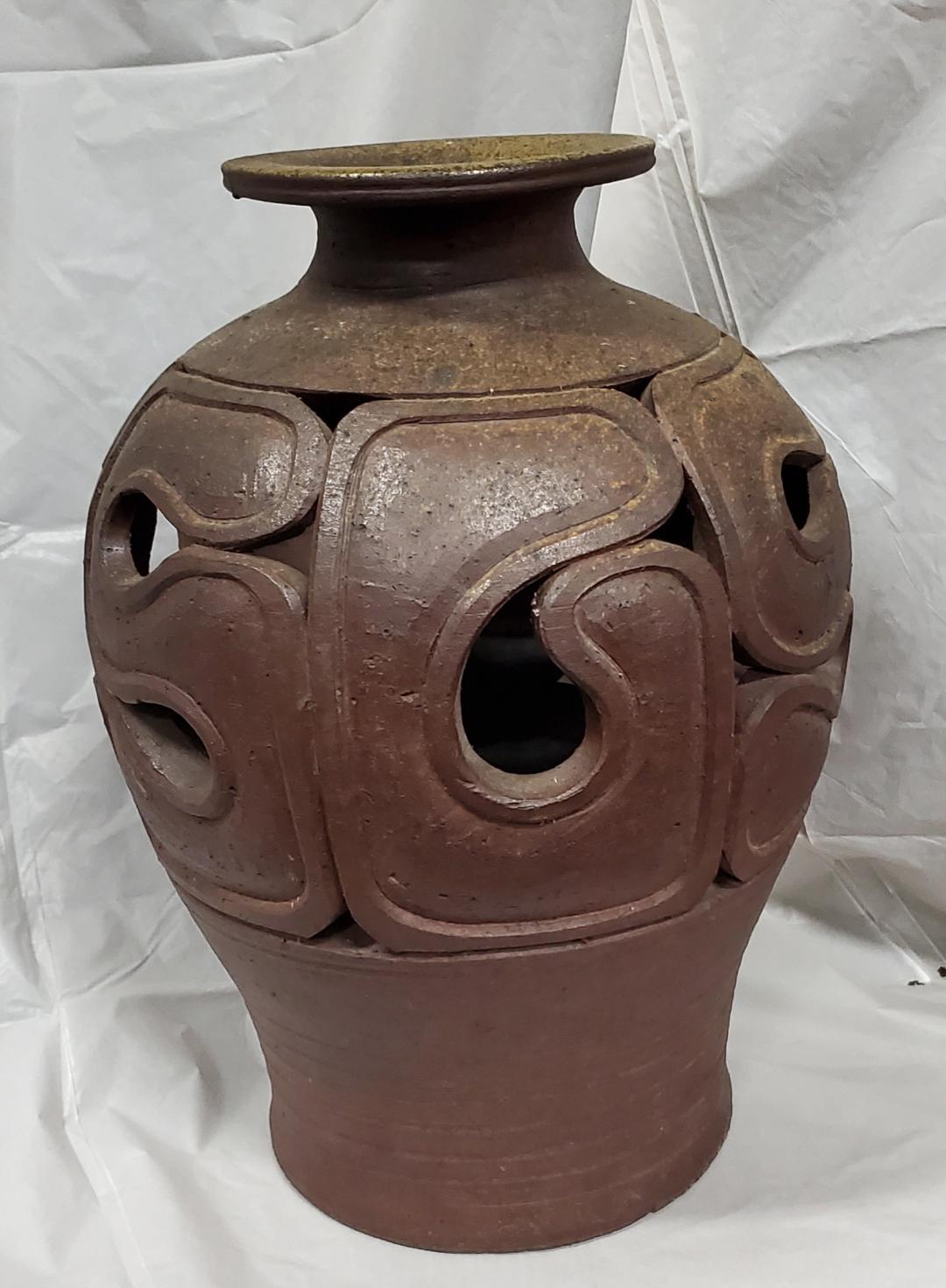 1960s Mid-Century Modern Stoneware Vase or Jar For Sale 3