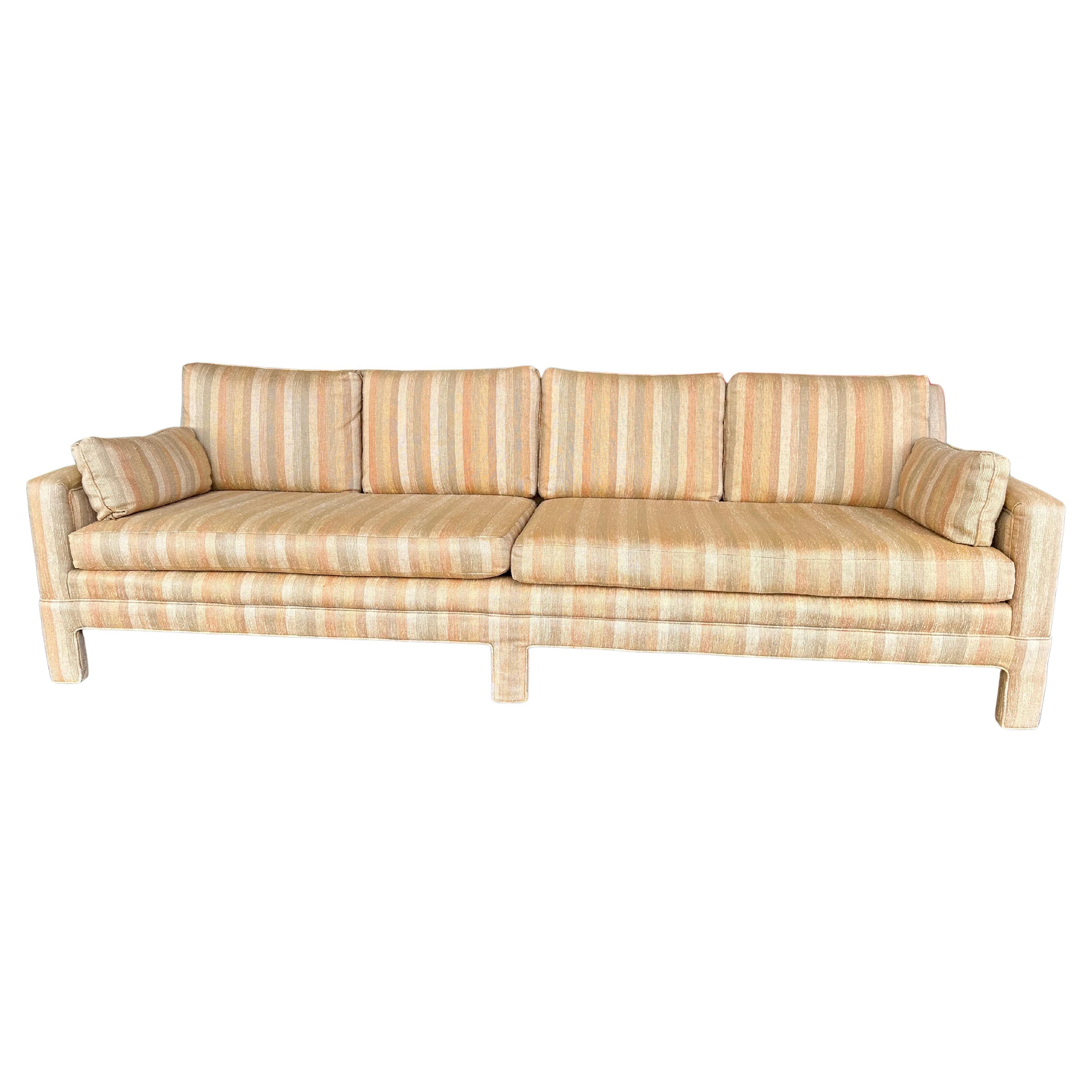 Mid Century Modern Olive Burlwood Cased Loveseat For Sale at 1stDibs