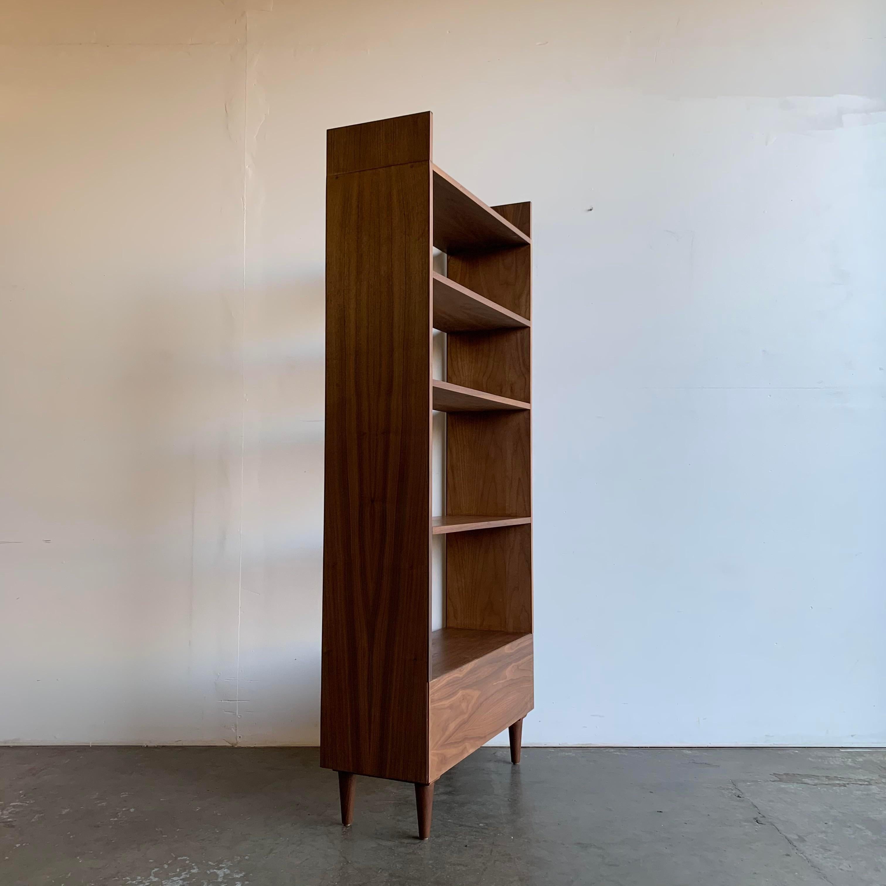 Contemporary 1960s Mid-Century Modern Style Walnut Bookcase For Sale