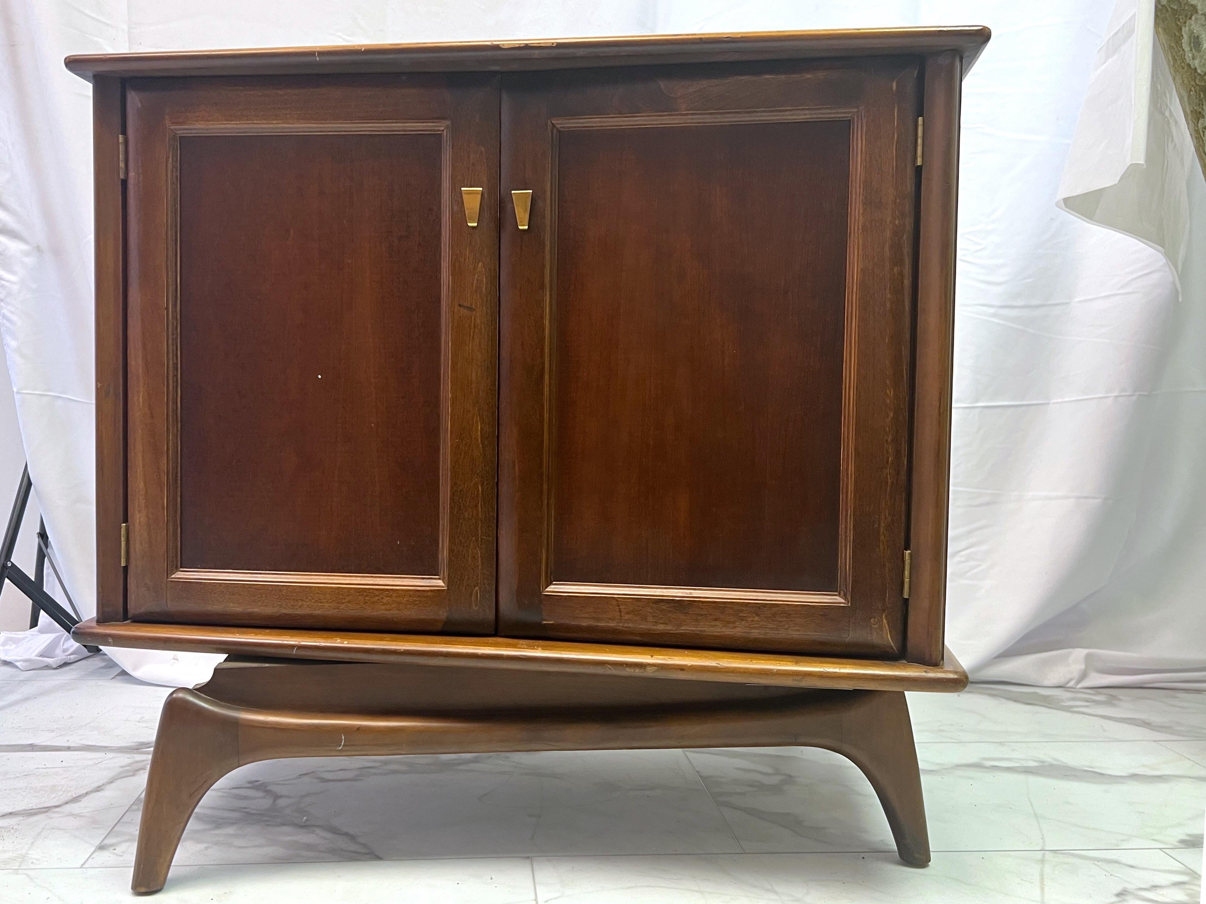 American 1960’s Mid-Century Modern Swivel Cabinet For Sale