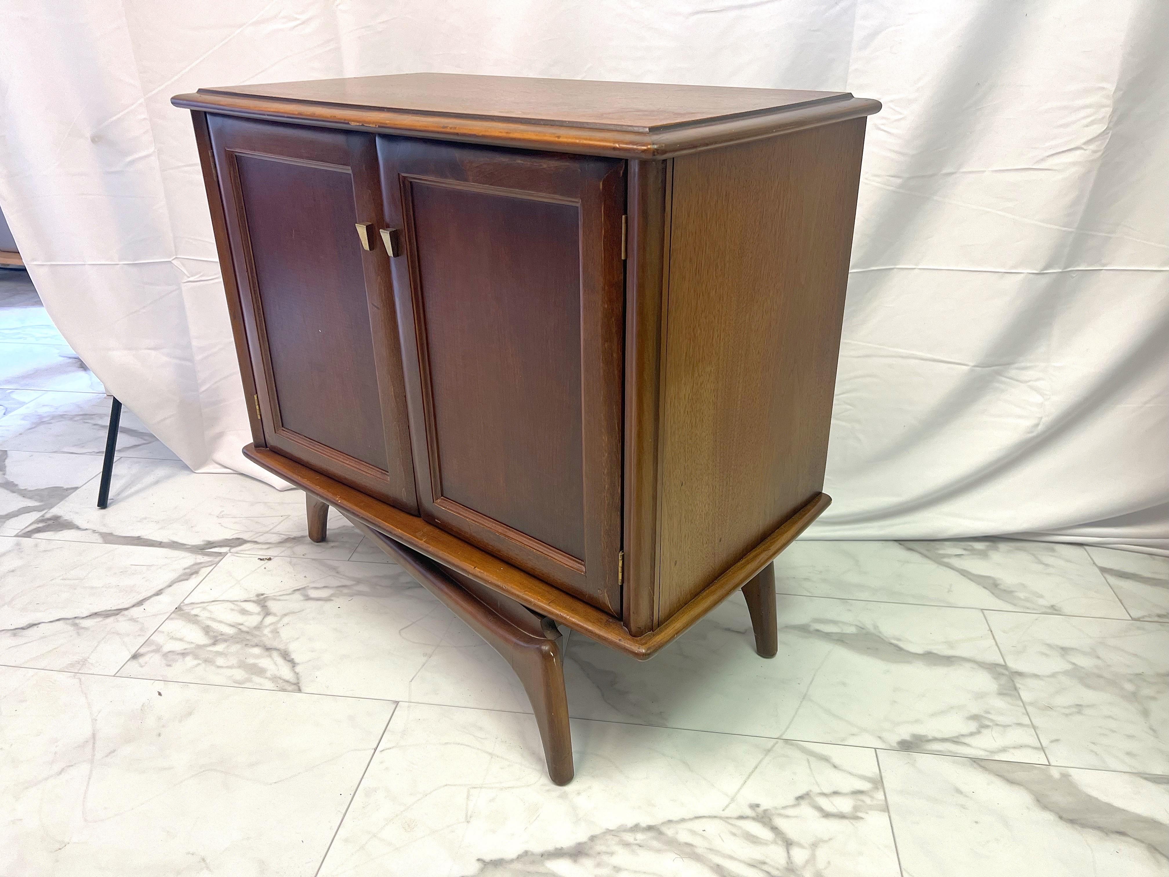 Brass 1960’s Mid-Century Modern Swivel Cabinet For Sale