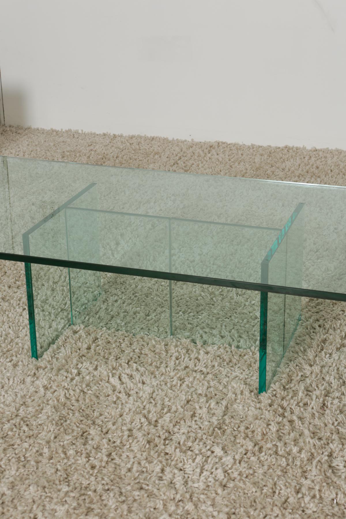 1960s Mid-Century Modern T-Shaped Glass Coffee Table 7