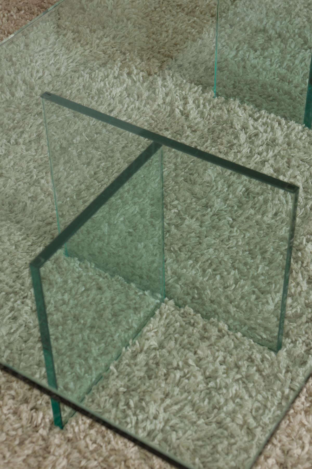 1960s Mid-Century Modern T-Shaped Glass Coffee Table 9