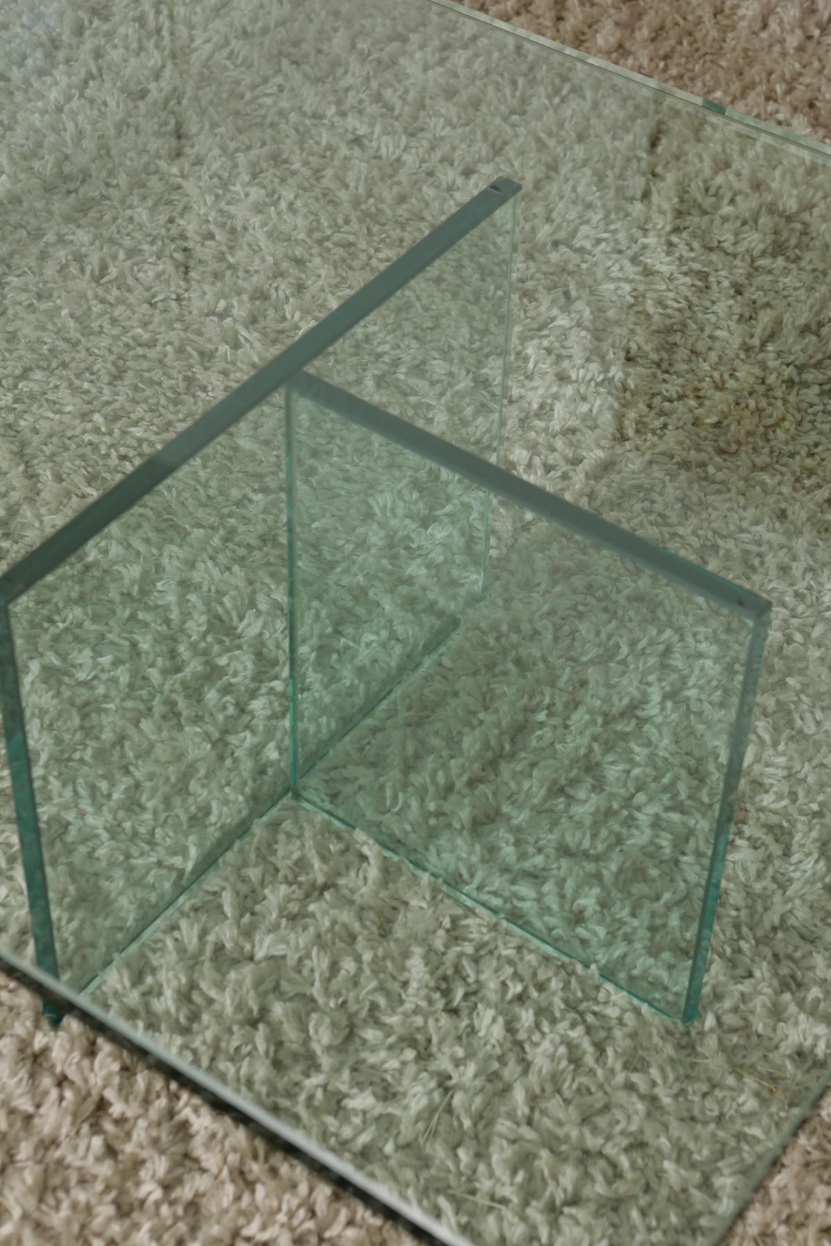 1960s Mid-Century Modern T-Shaped Glass Coffee Table 10