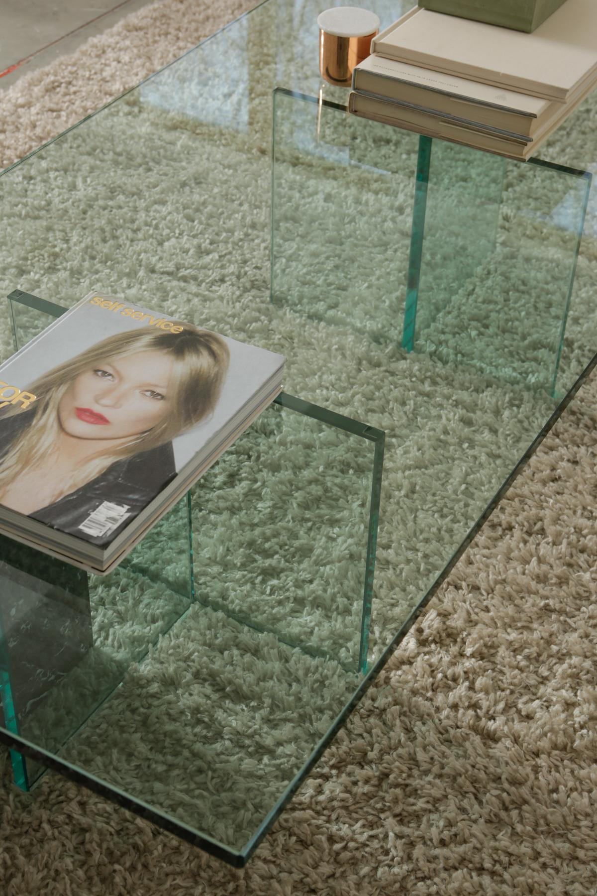 1960s Mid-Century Modern T-Shaped Glass Coffee Table 12