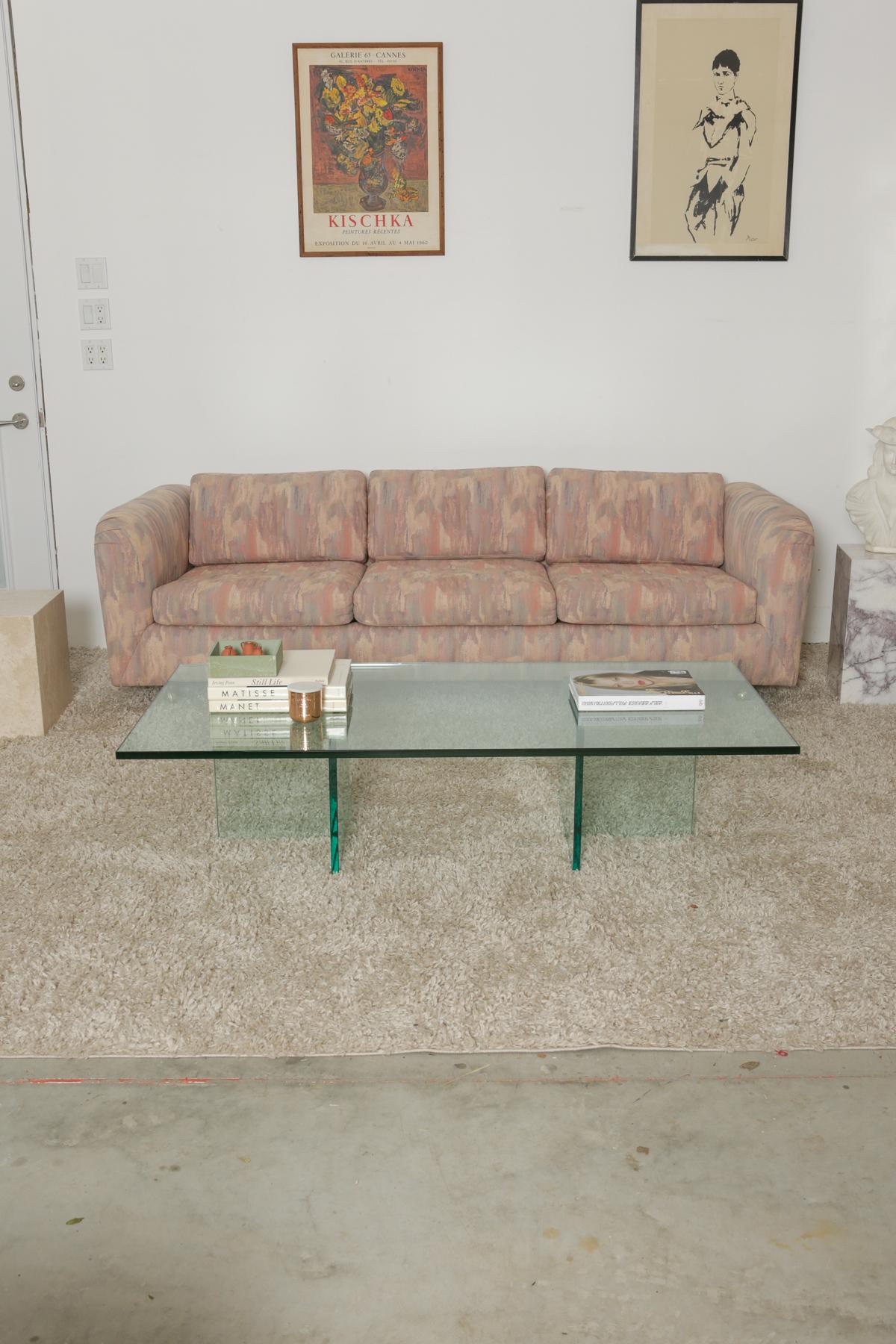 1960s Mid-Century Modern T-Shaped Glass Coffee Table 14
