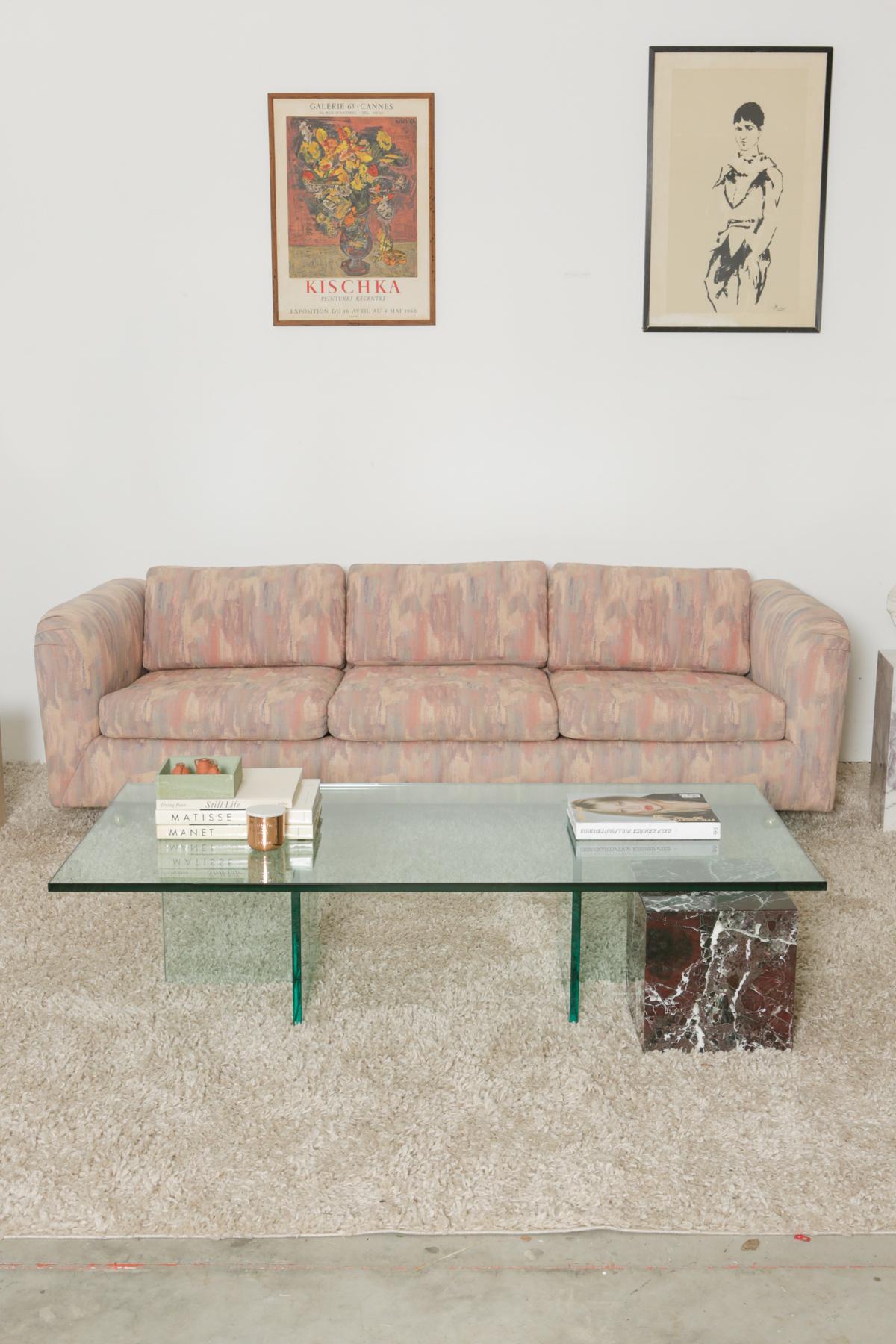 20th Century 1960s Mid-Century Modern T-Shaped Glass Coffee Table