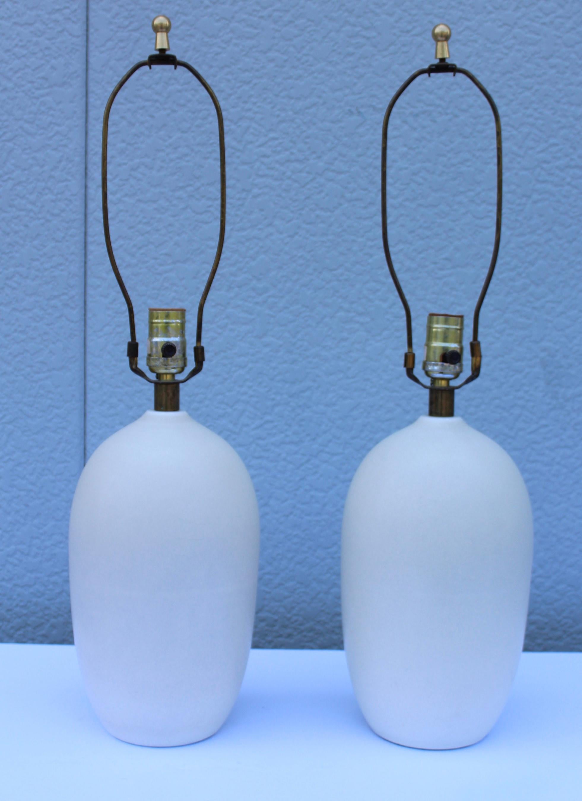 Brass 1960's Mid-Century Modern Table Lamps by Lotte & Gunnar Bostlund For Sale