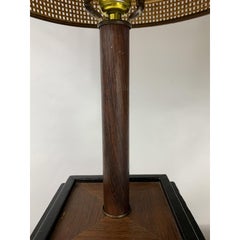 1960s Mid-Century Modern Teak Cube Table Lamp