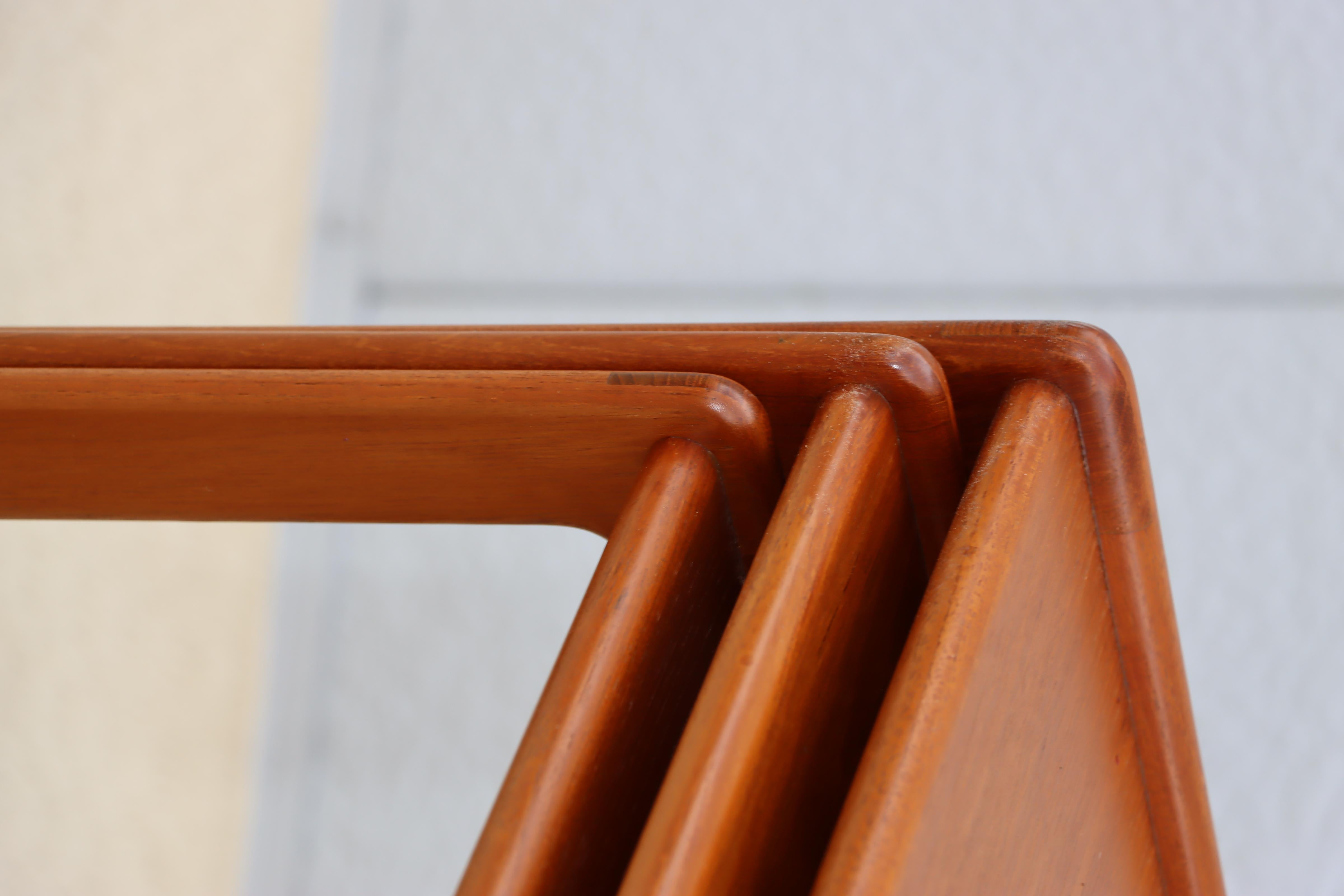 1960's Mid-Century Modern Teak Danish Nesting Tables For Sale 8