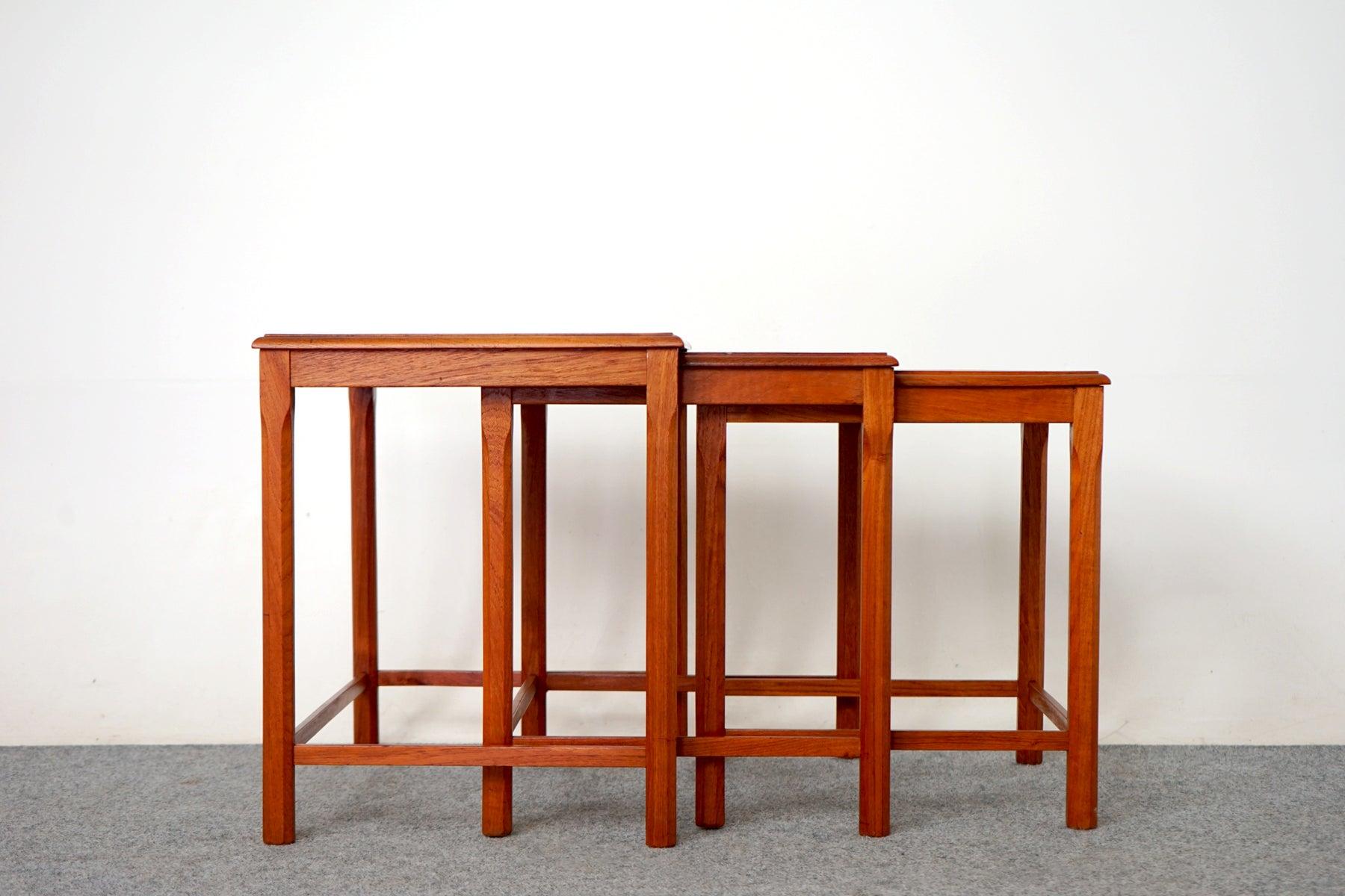 Mid-20th Century 1960's Mid-Century Modern Teak & Tile Danish Nesting Tables