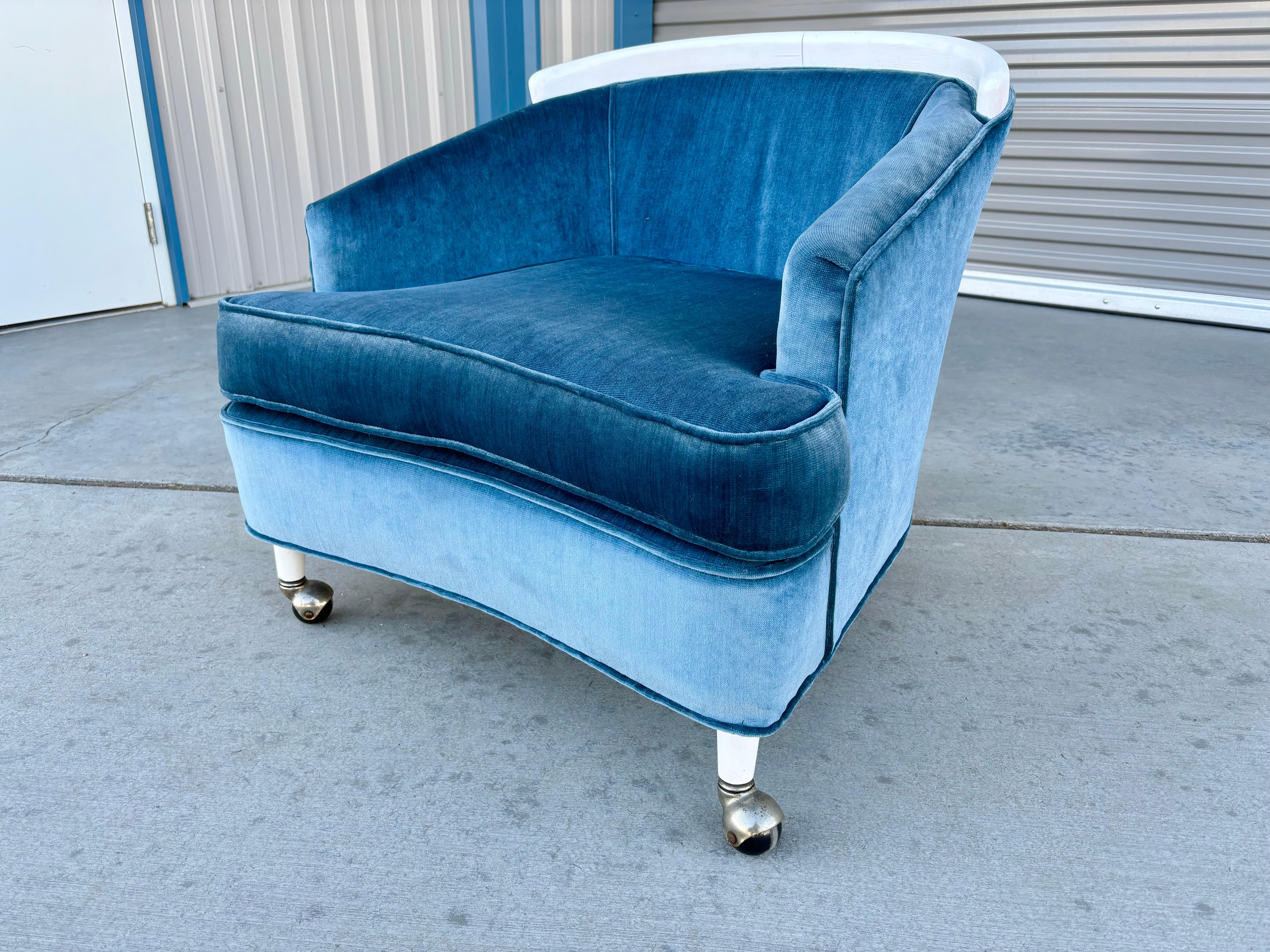 1960s Mid Century Modern Velvet Lounge Chairs - Set of 2 For Sale 6