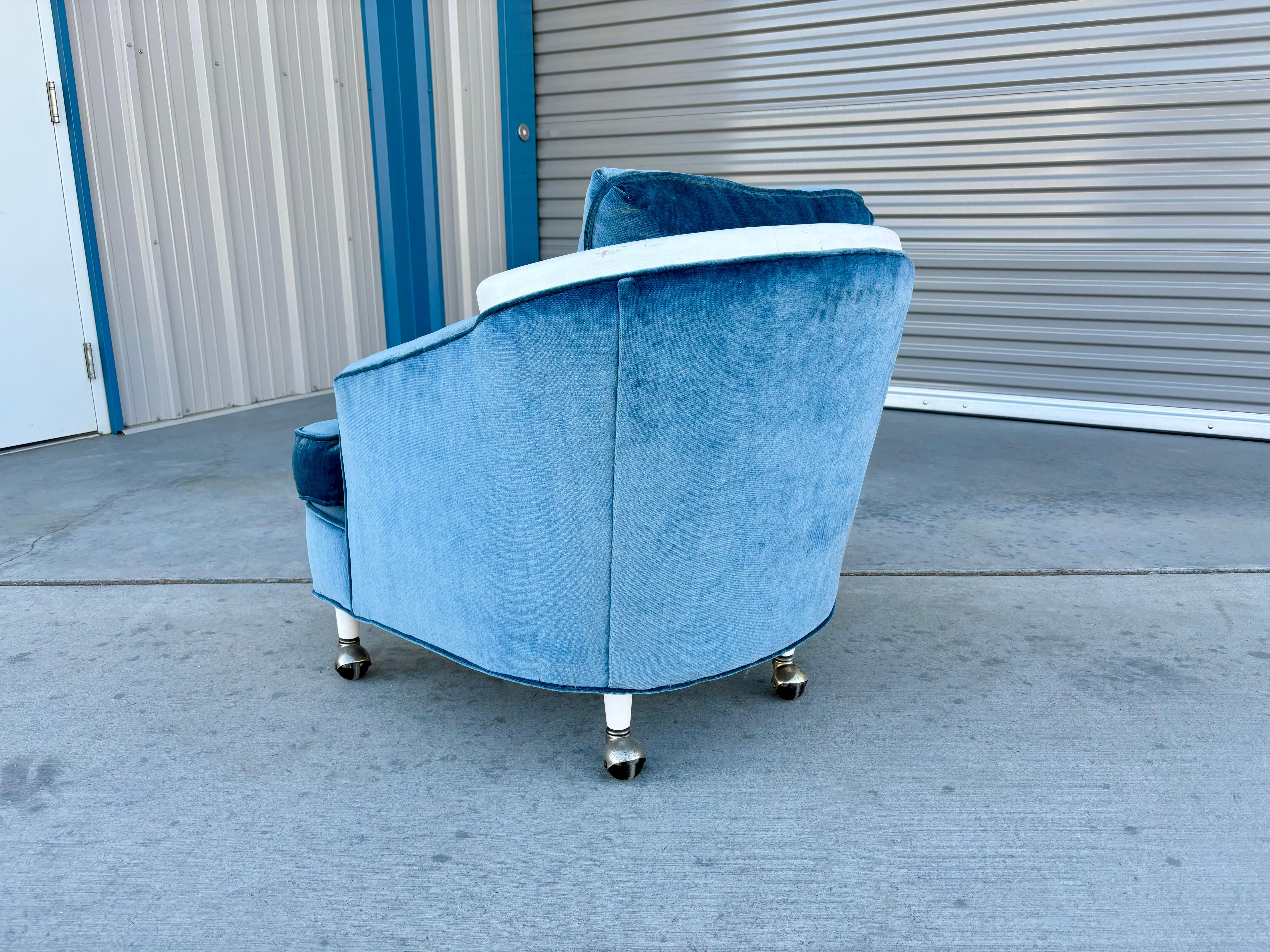 1960s Mid Century Modern Velvet Lounge Chairs - Set of 2 For Sale 9
