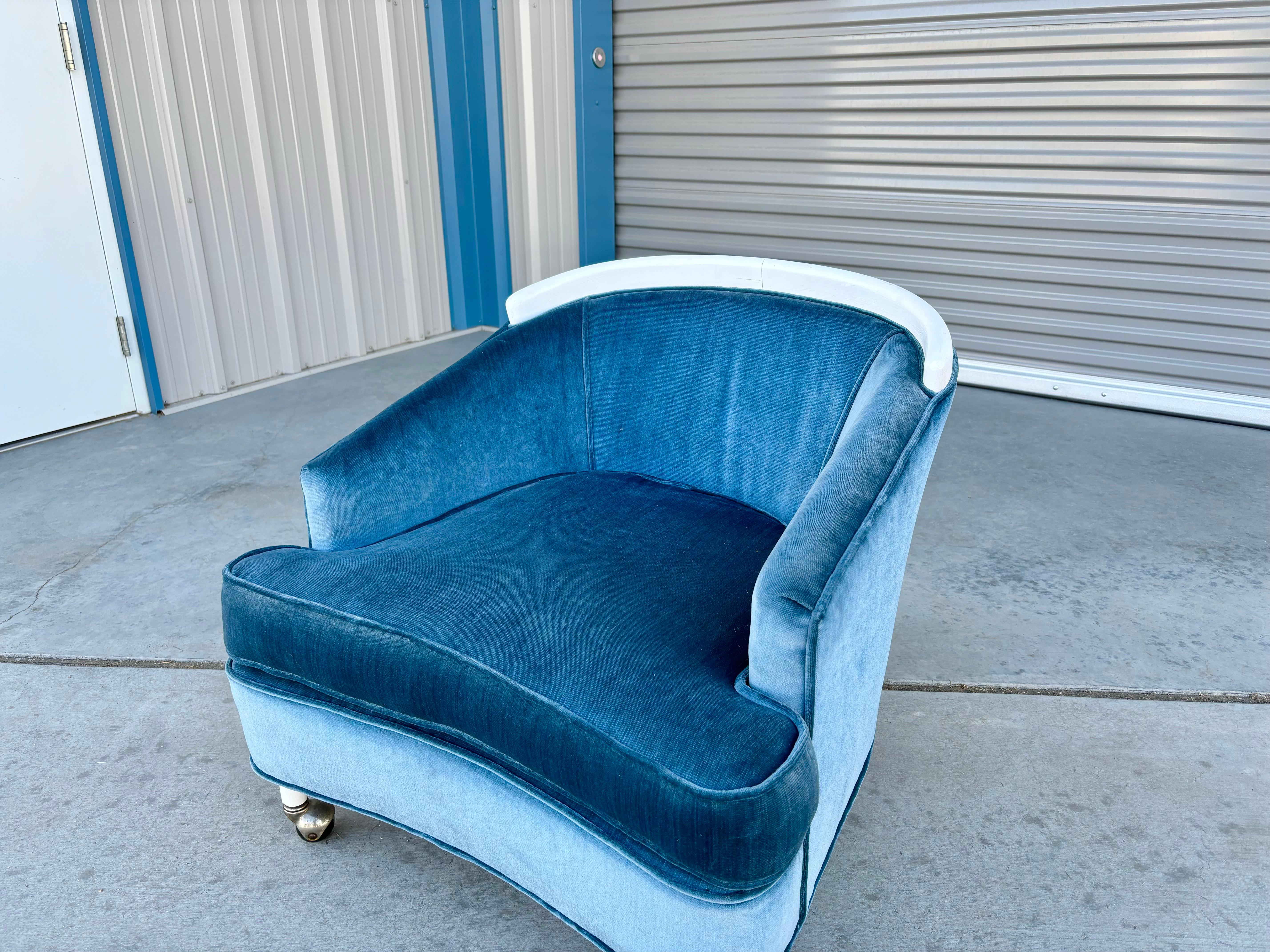 1960s Mid Century Modern Velvet Lounge Chairs - Set of 2 For Sale 2