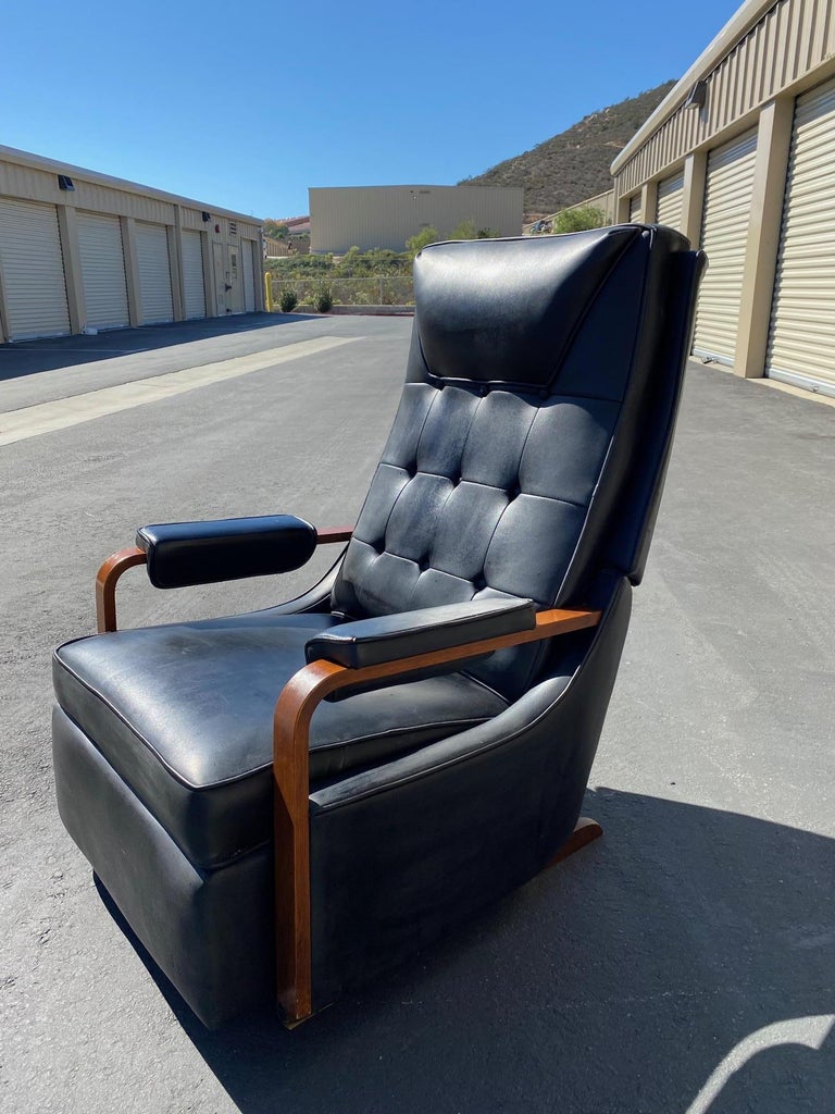 1960's MidCentury Modern Vintage Lazy Boy Rocker and Recliner Walnut