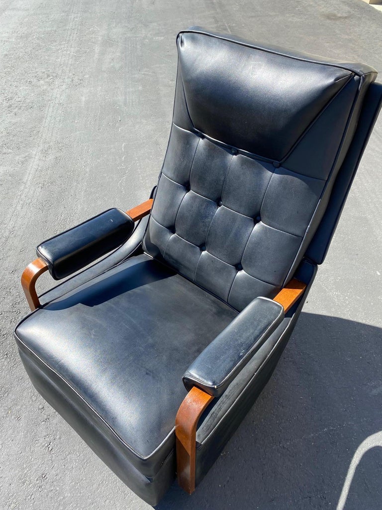 1960's MidCentury Modern Vintage Lazy Boy Rocker and Recliner Walnut