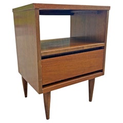 1960s Mid Century Modern Vintage Single Nightstand With Drawer