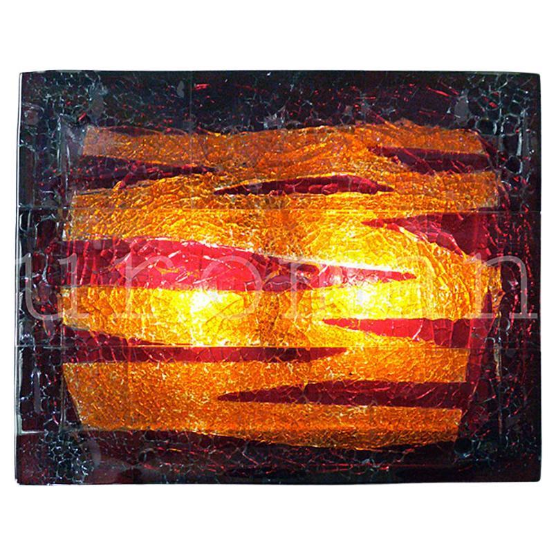 Aplique de pared moderno de Murano de mediados de siglo de 1960 Vidrio Craquele a la manera de RAAK