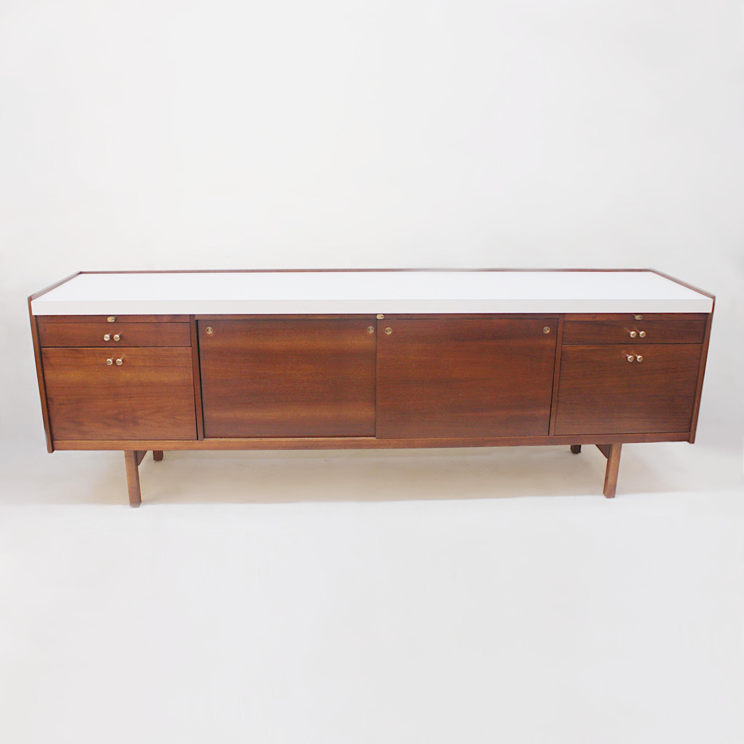 American 1960s Mid-Century Modern Walnut Executive Credenza by Charles Deaton for Leopold