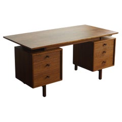 1960's Mid Century Modern Walnut Executive desk with floating top