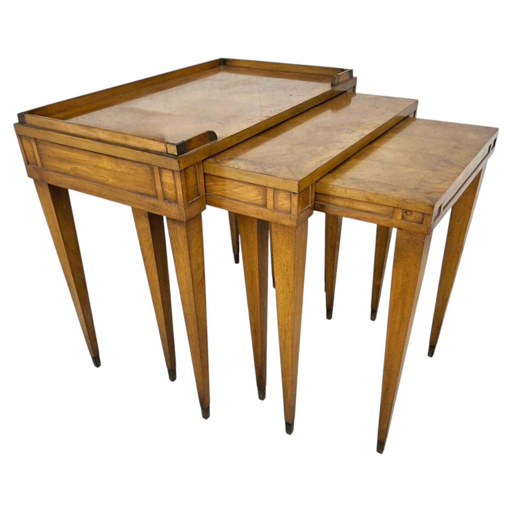1960s Mid Century Modern Walnut Nesting Tables From Heirloom Weiman Collection