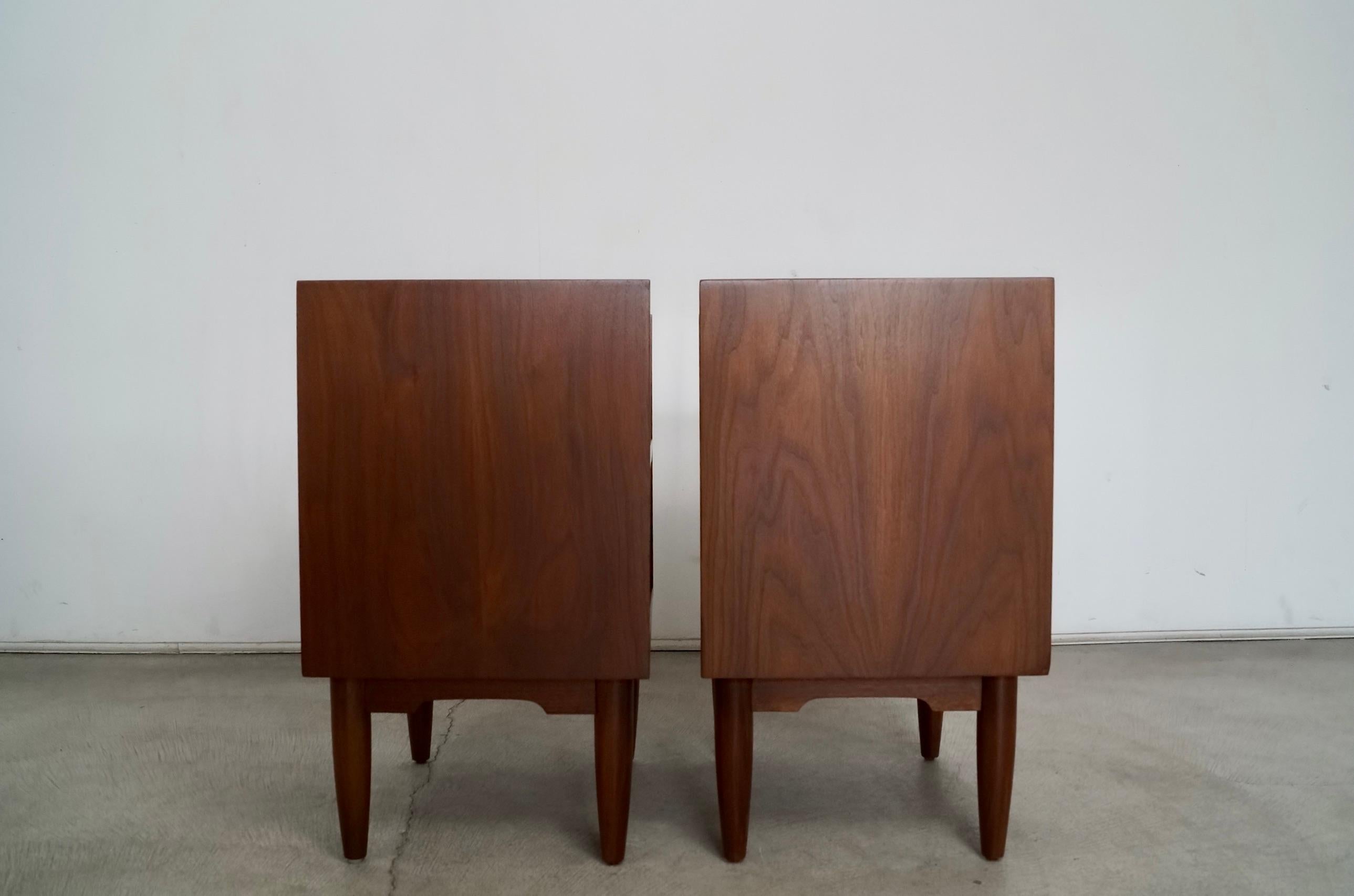 1960's Mid-Century Modern Walnut Nightstands - a Pair 6