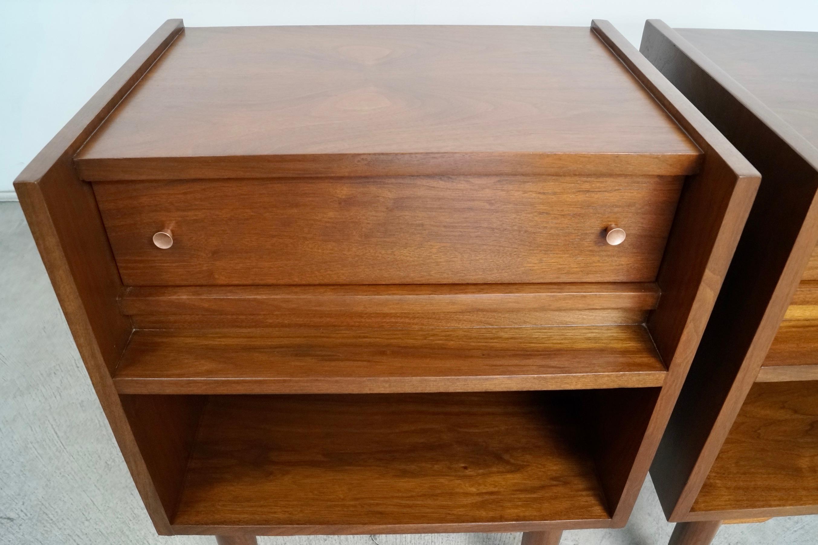 1960's Mid-Century Modern Walnut Nightstands - a Pair 9