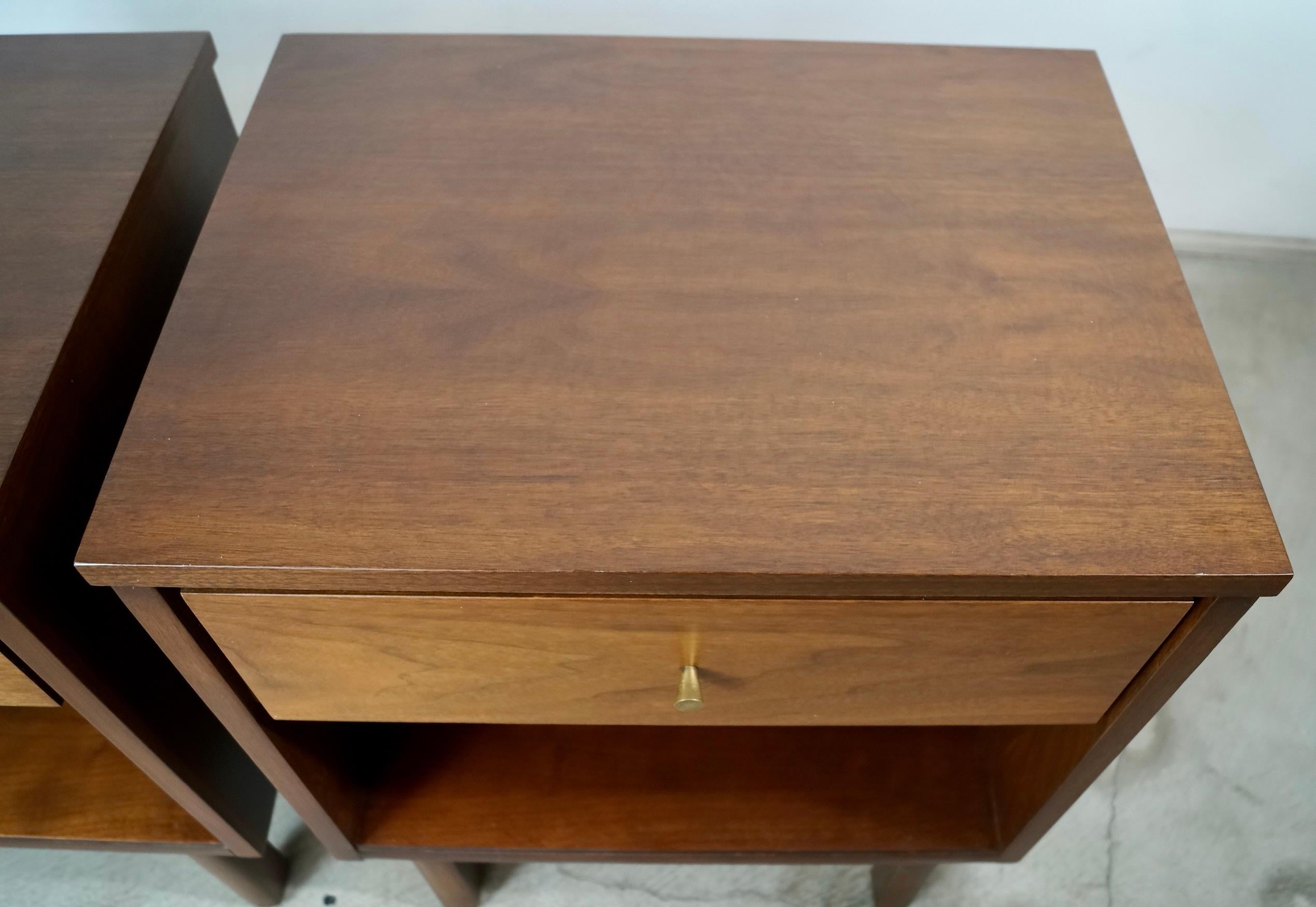 1960's Mid-Century Modern Walnut Nightstands - a Pair For Sale 10