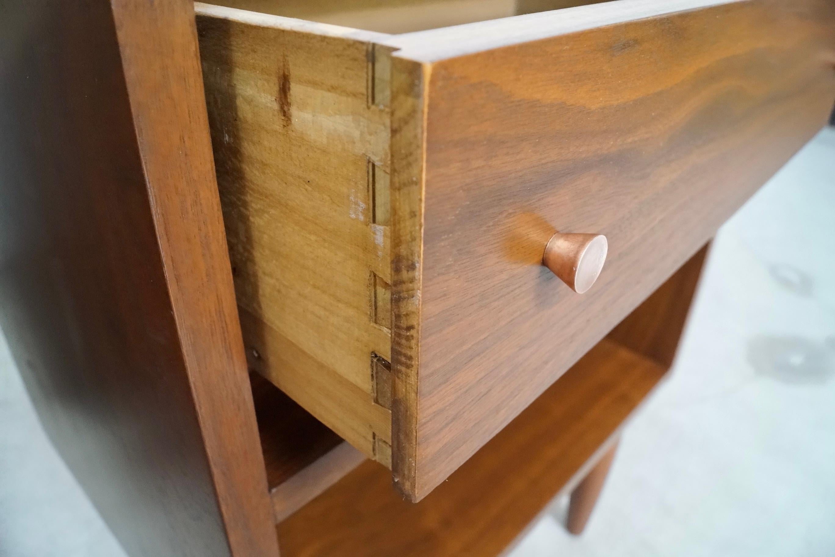 1960's Mid-Century Modern Walnut Nightstands - a Pair 12