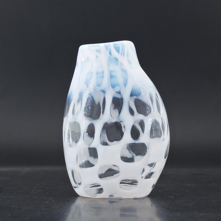 1960s MidCentury Modern White Occhi Murrine Vase Tobia Scarpa Venini