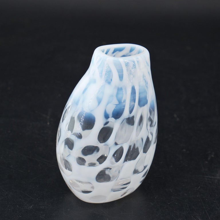 1960s MidCentury Modern White Occhi Murrine Vase Tobia Scarpa Venini