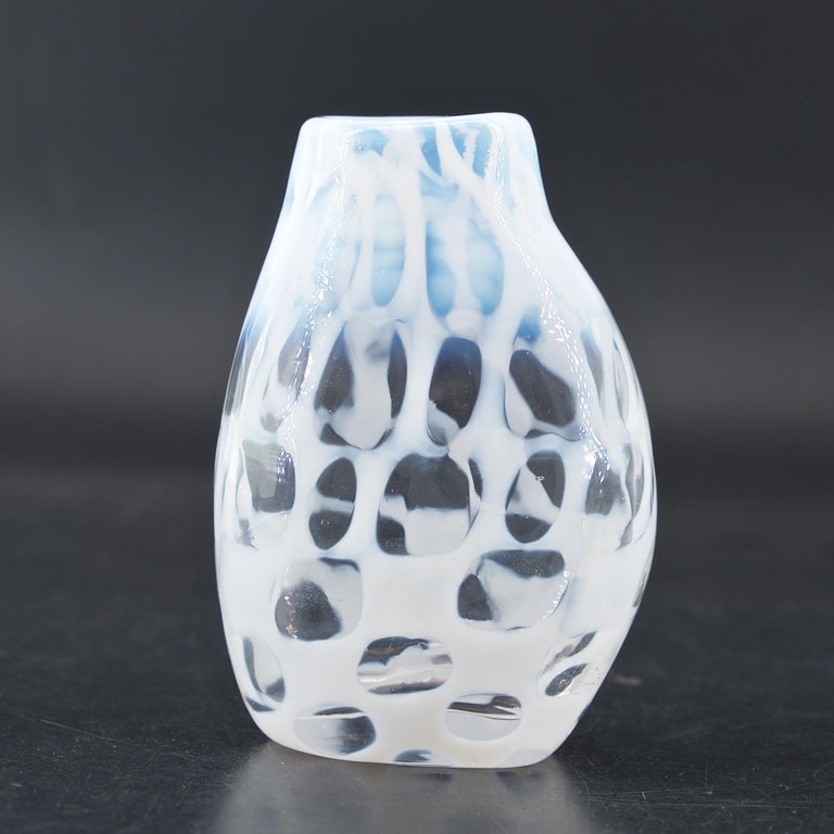 1960s MidCentury Modern White Occhi Murrine Vase Tobia Scarpa Venini