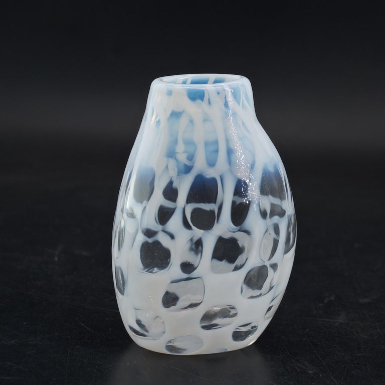 1960s MidCentury Modern White Occhi Murrine Vase Tobia Scarpa Venini