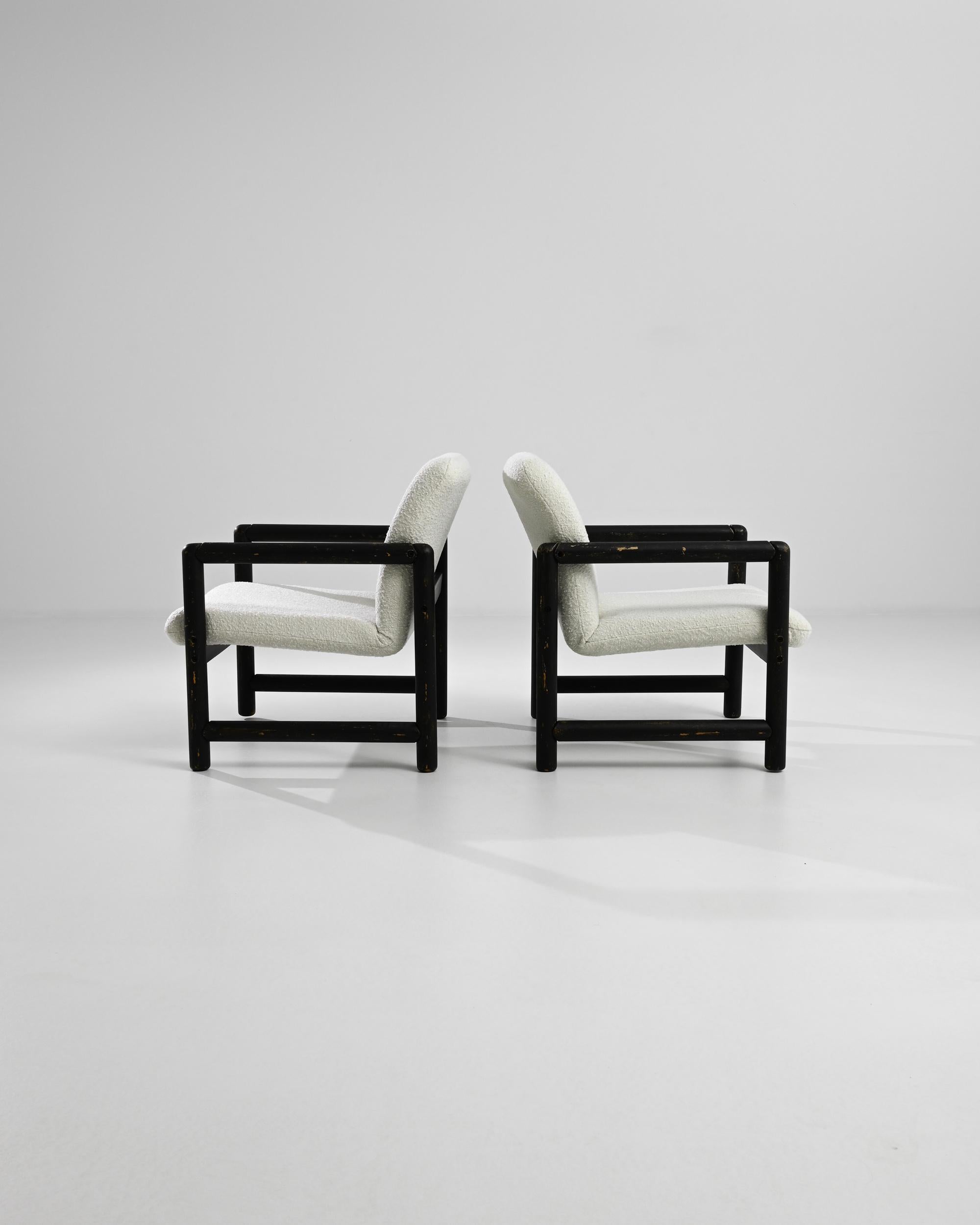Czech 1960s Mid-Century Modern Wooden Armchairs by Ton, a Pair For Sale