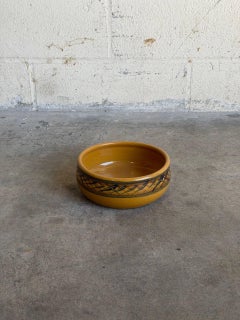1960s Mid-Century Modern Yellow Lillerod Lervarefabrik Danish Ceramic Bowl