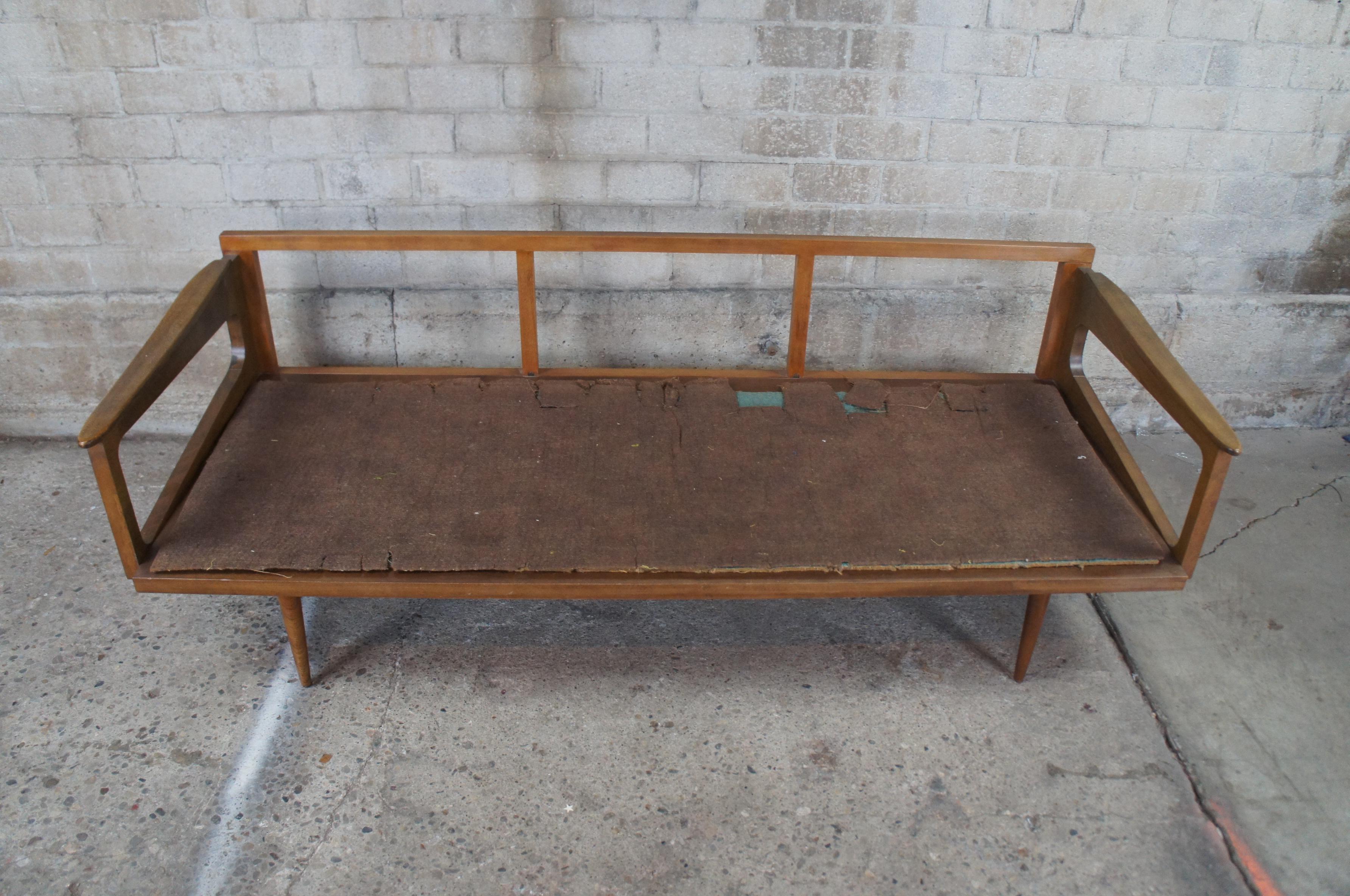 Mid-20th Century 1960s Mid-Century Modern Yugoslavian Walnut Lounge Sofa Daybed Couch MCM