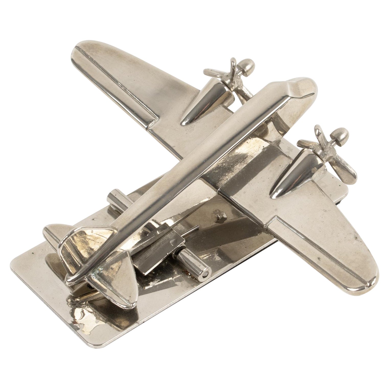 1960er Jahre Mid-Century Modernist Chrom Flugzeug Modell Büroklammer