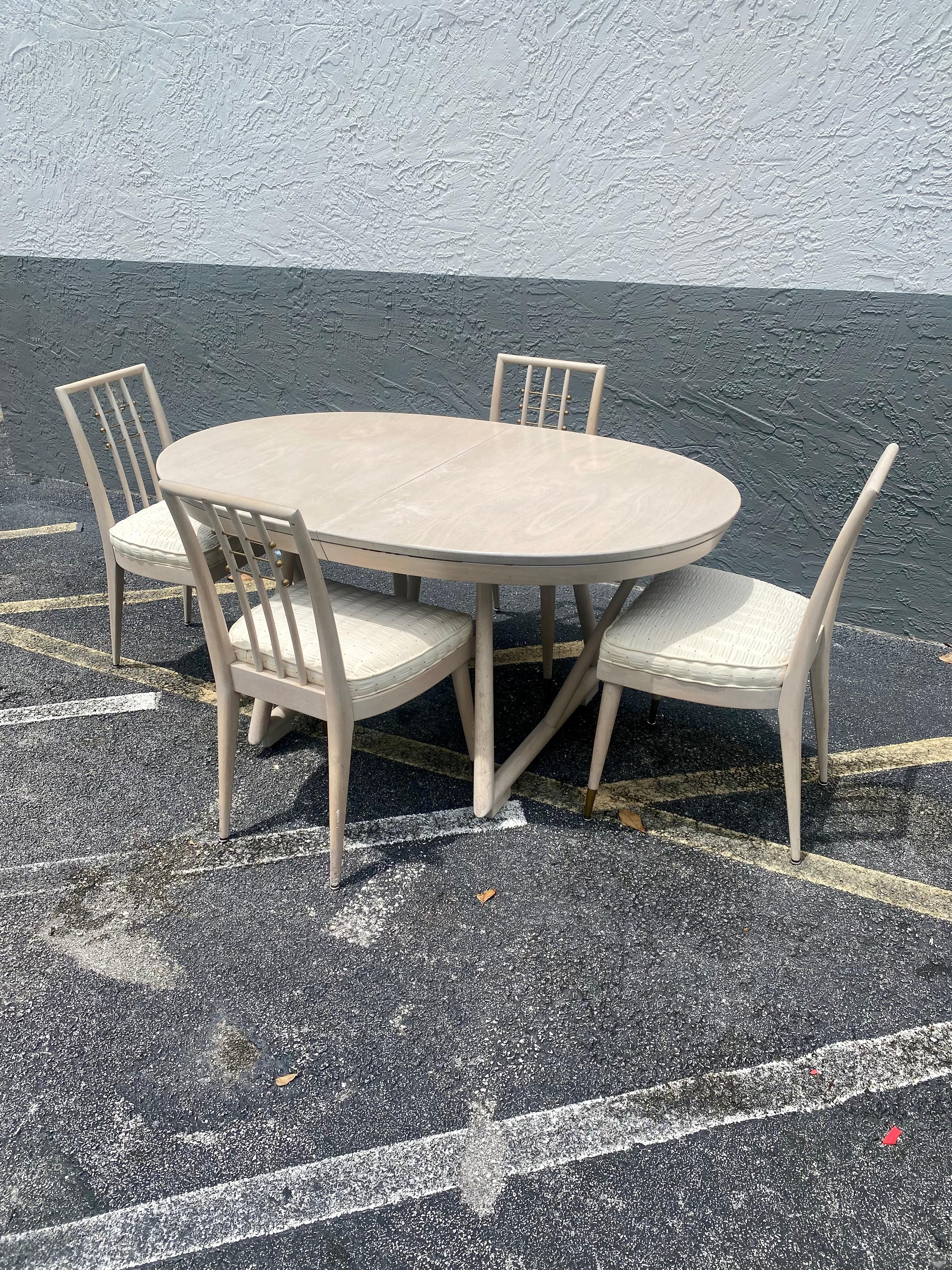 Mid-Century Modern 1960s Mid Century Sculptural Extendable Oval Dining Set For Sale