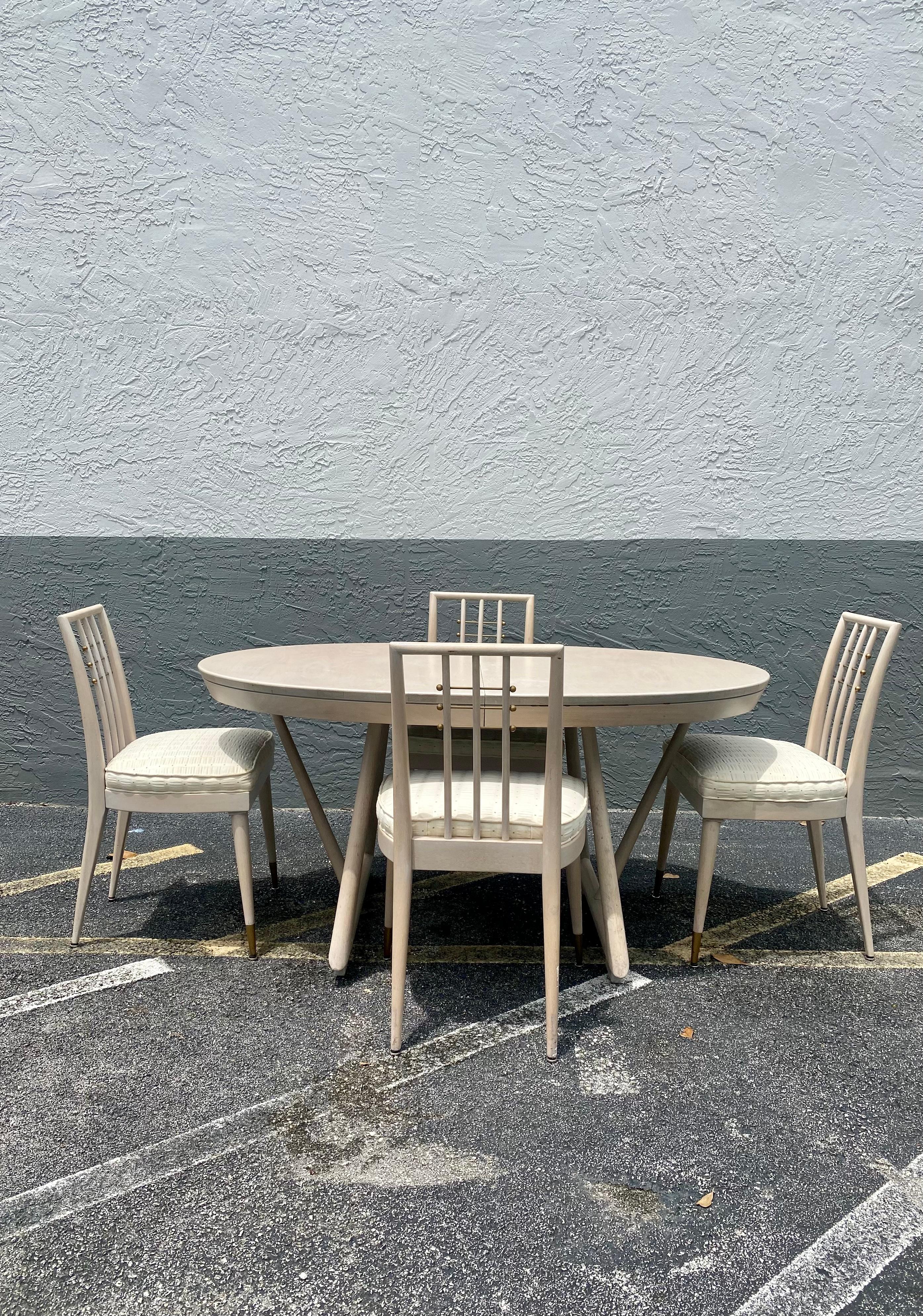 1960s Mid Century Sculptural Extendable Oval Dining Set In Good Condition For Sale In Fort Lauderdale, FL